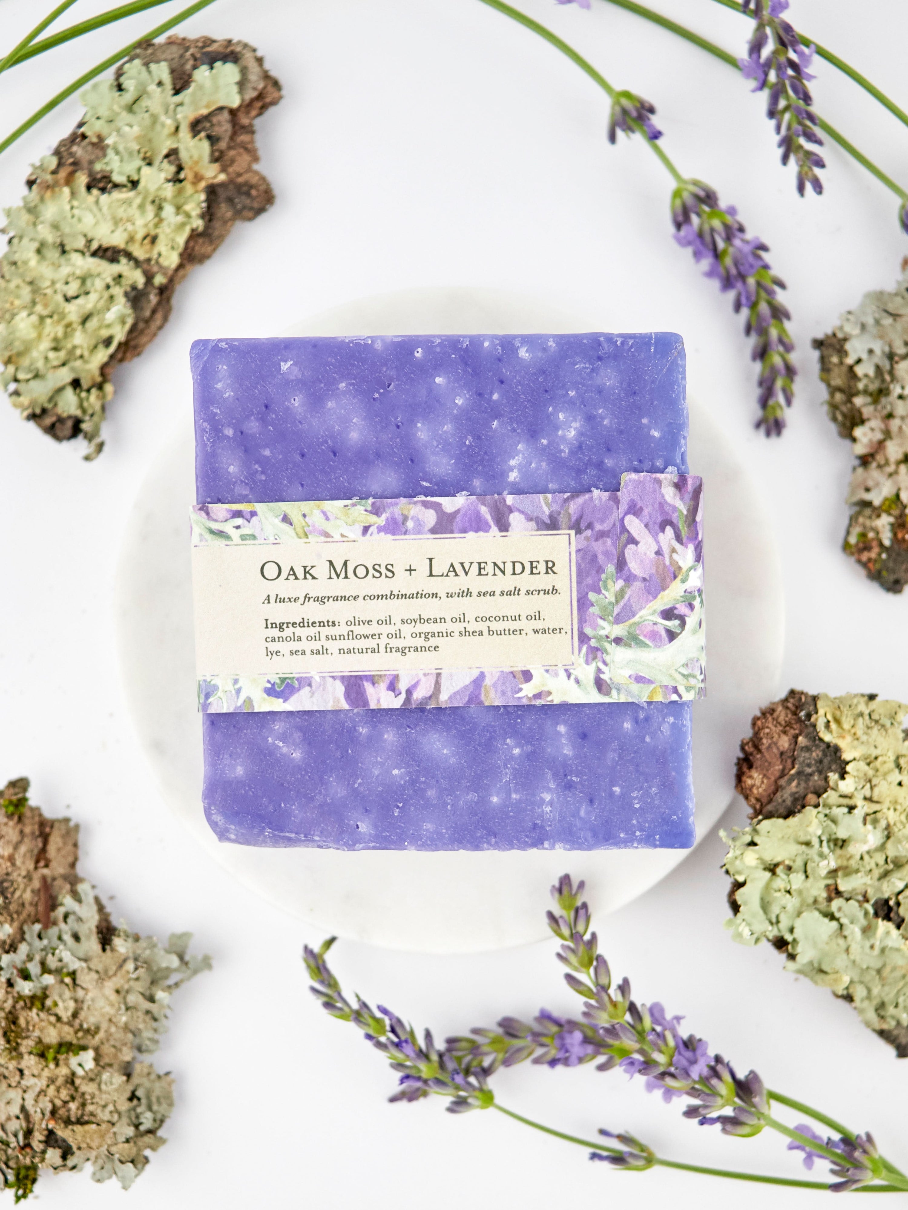 Ash & Rose Bar Soap Lavender Oak Moss Soap Scrub Bar