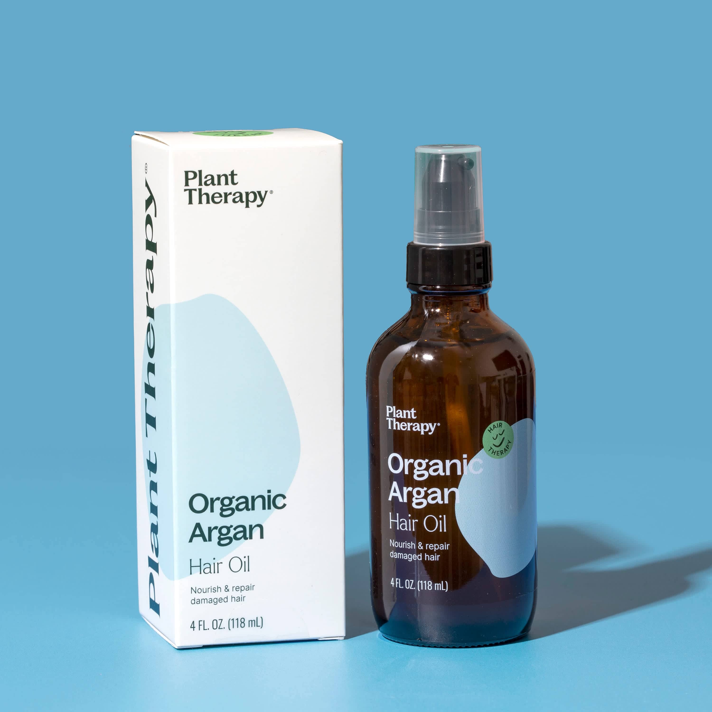 Plant Therapy Hair & Skin Care 4 oz Hair Therapy Moisturize & Protect Hair Oil (Organic Argan Oil)