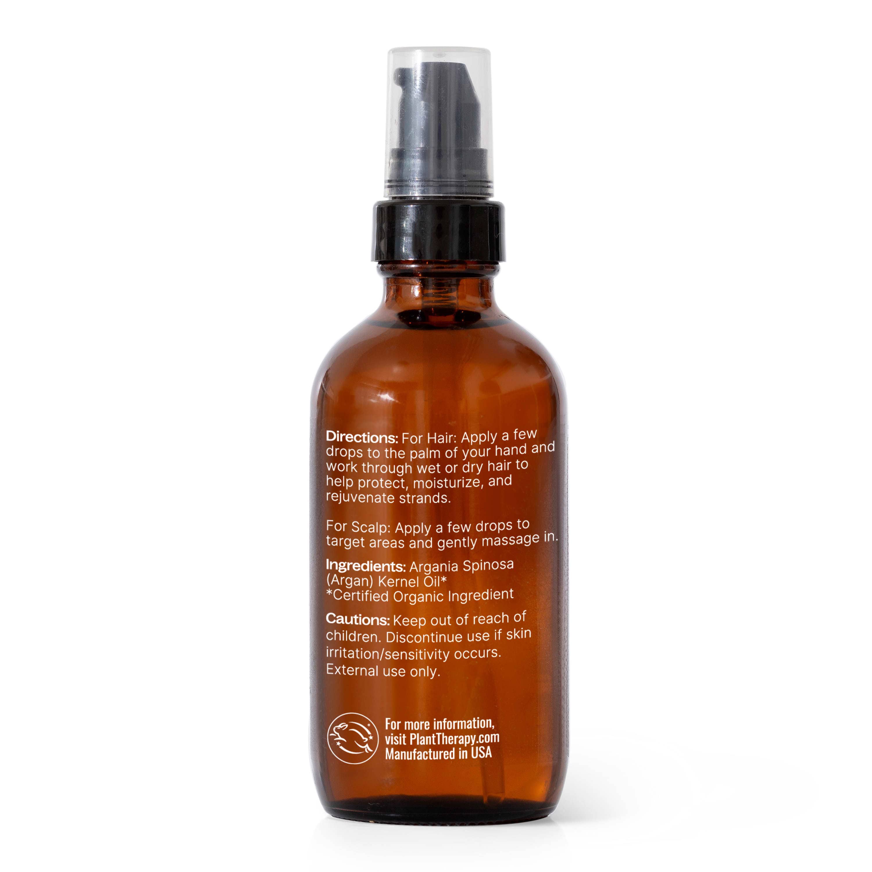 Plant Therapy Hair & Skin Care 4 oz Hair Therapy Moisturize & Protect Hair Oil (Organic Argan Oil)