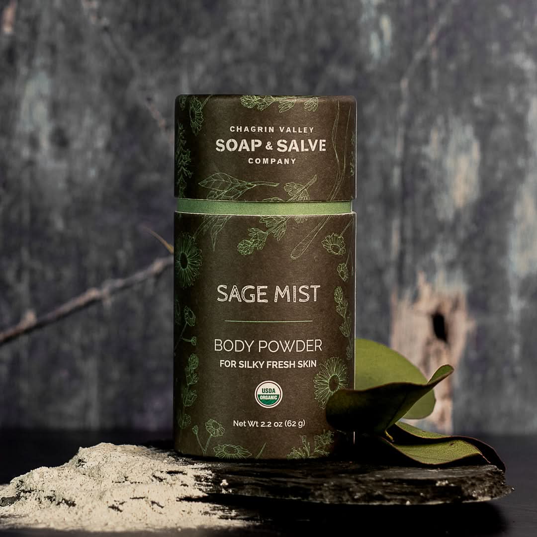 Chagrin Valley Soap & Salve Body Powder Net Wt 2.2 oz Body Powder: Sage Mist