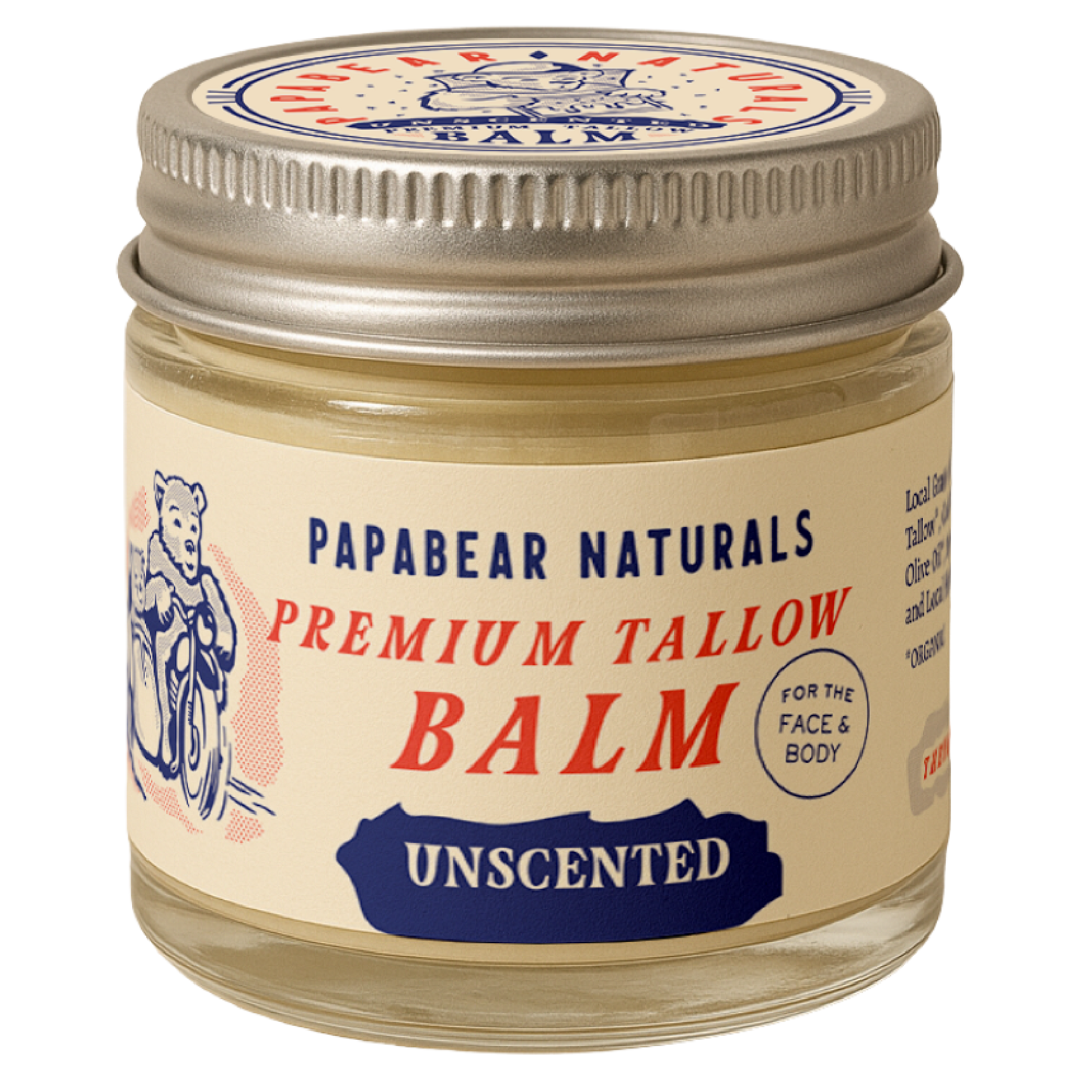 PapaBear Naturals Unscented Papabear Premium Tallow Balm 2 oz