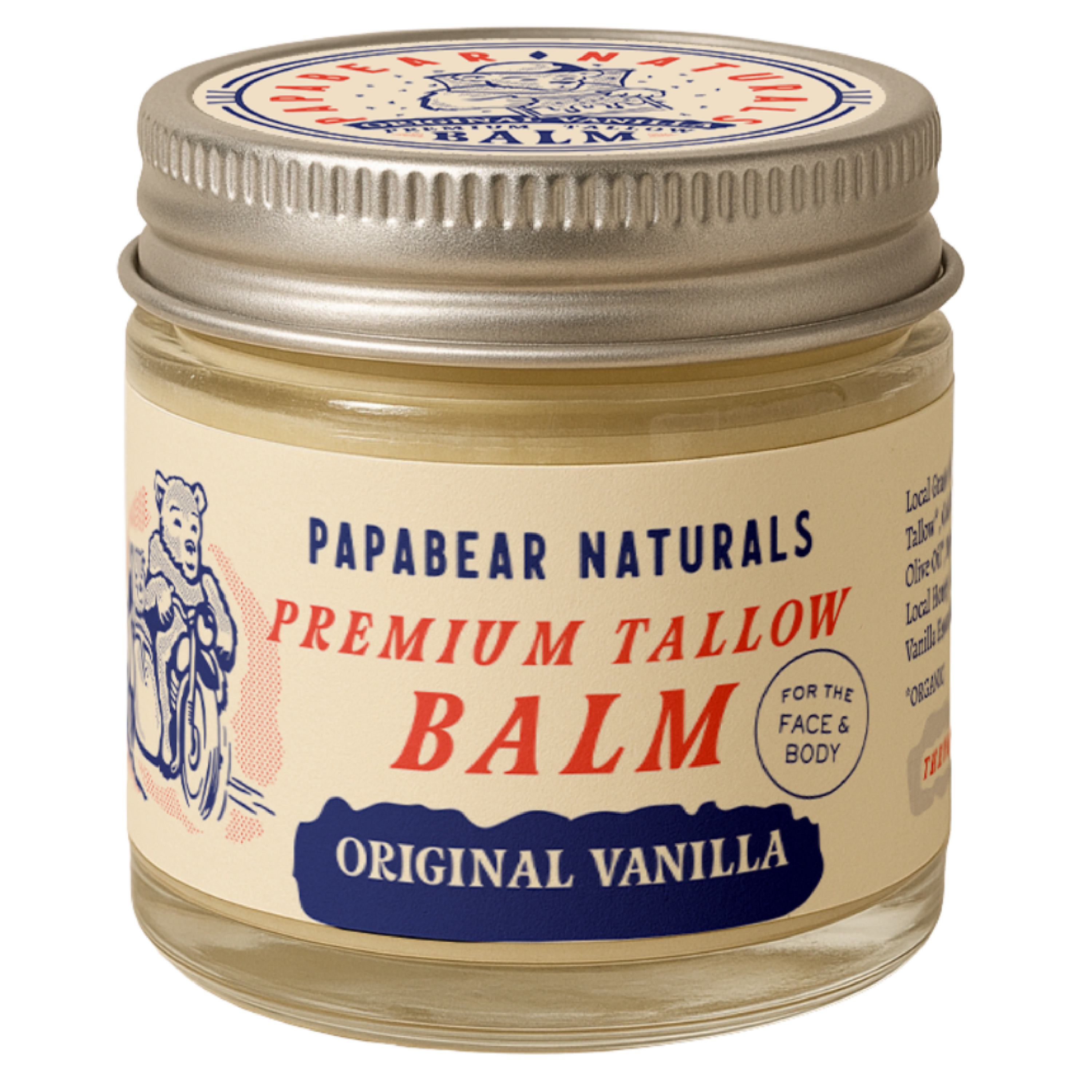 PapaBear Naturals Original Vanilla Papabear Premium Tallow Balm 2 oz