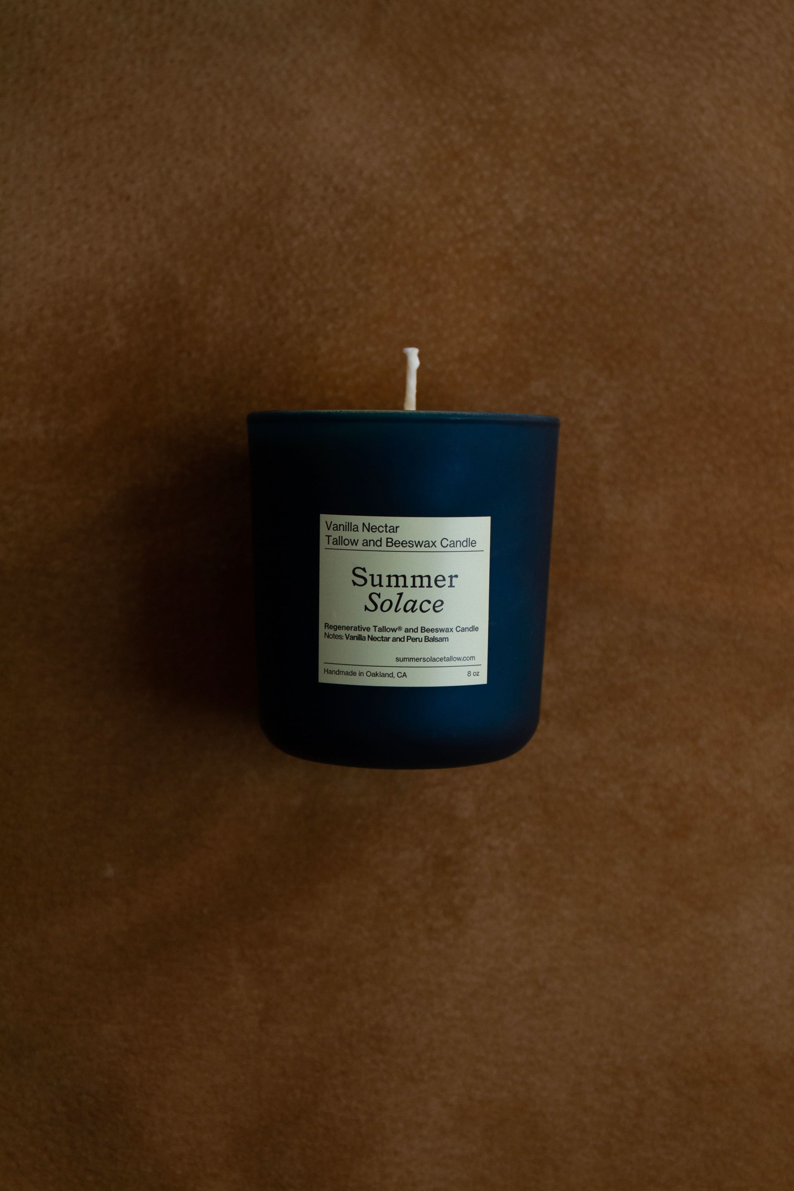 Summer Solace Tallow Tallow Candle Vanilla Nectar – Tallow & Beeswax Candle with Peru Balsam | 8.5 oz