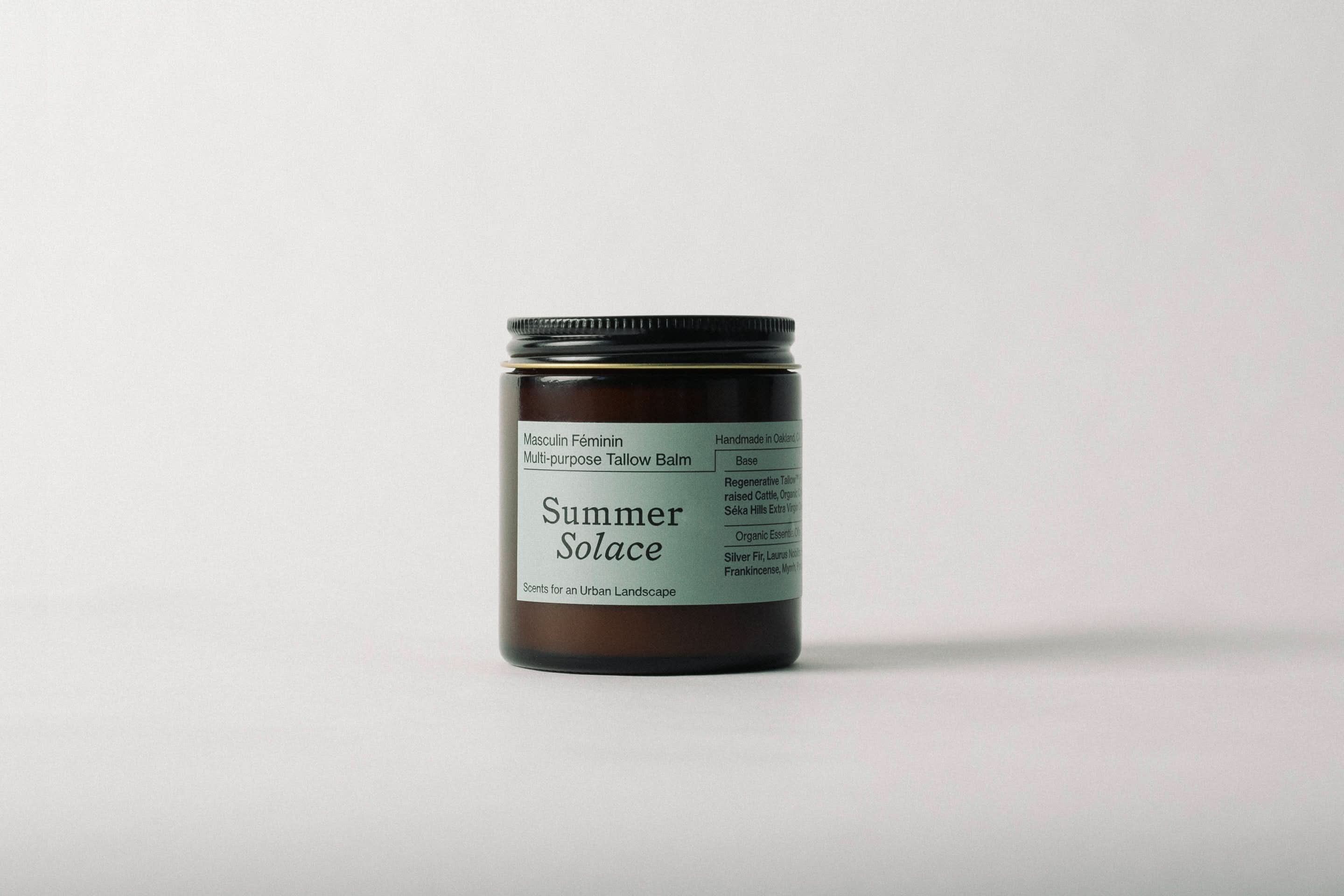 Summer Solace Tallow Tallow Balm Masculin Féminin Tallow Balm – Frankincense, Patchouli & Hinoki Wood