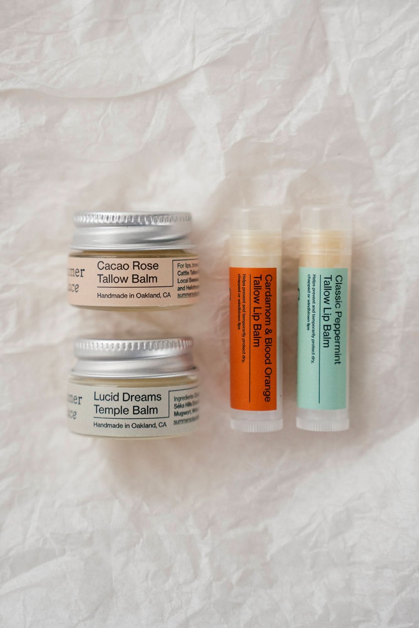 Summer Solace Tallow Gift Sets Lip & Temple Balm Set – Compact, Nourishing, Travel-Ready