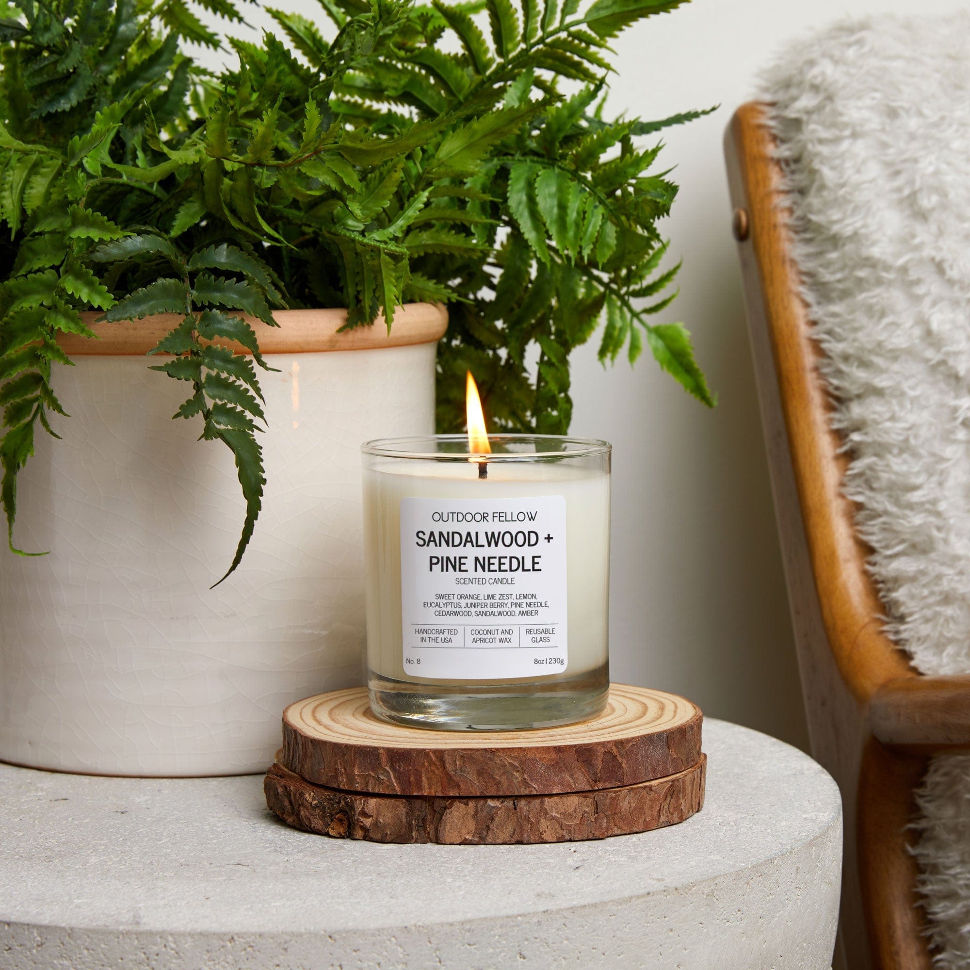 Outdoor Fellow Candles Sandalwood and Pine Needle Scented Candle