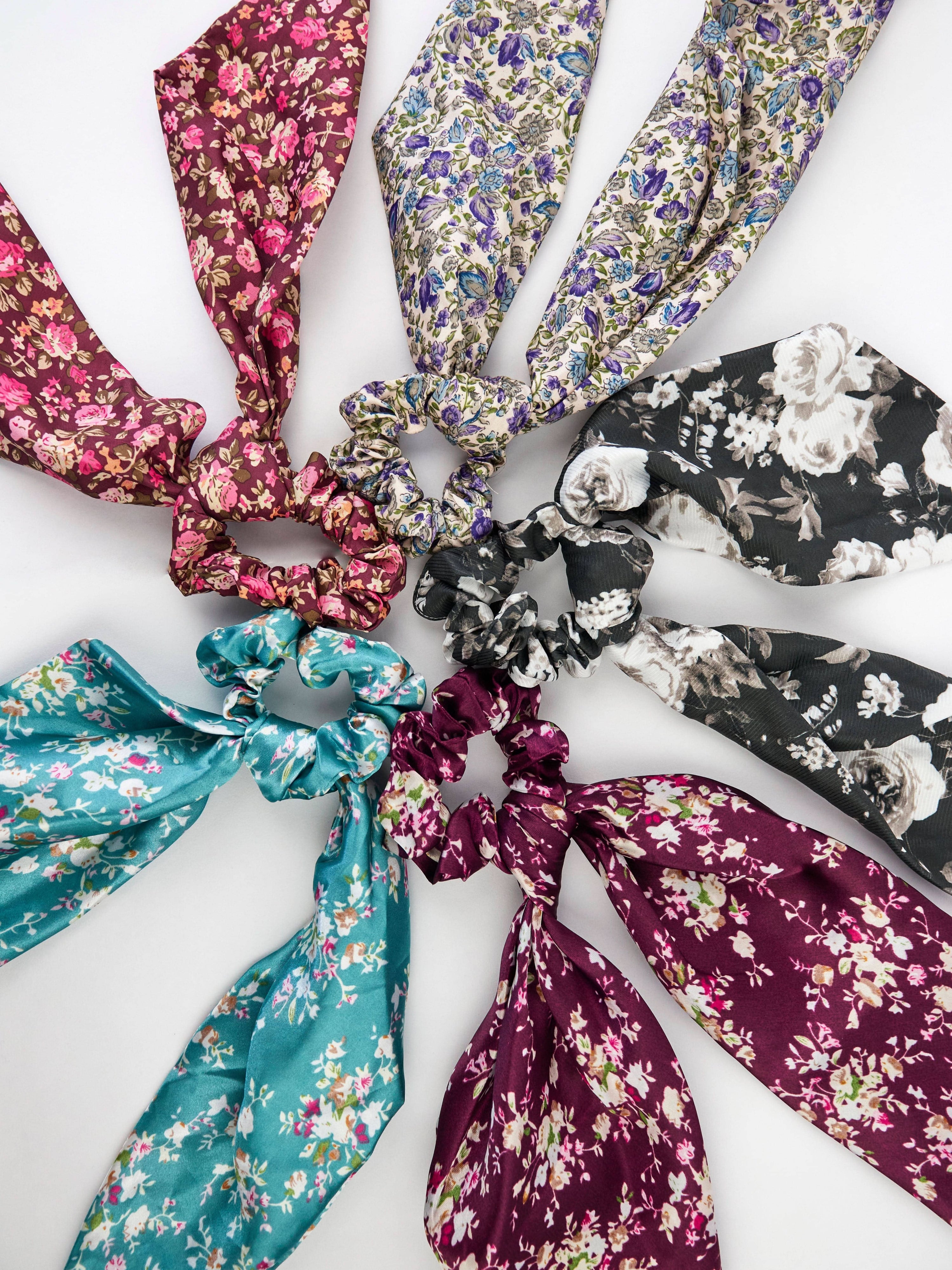 Ash & Rose Scrunchy Teal Satin Scarf Scrunchie