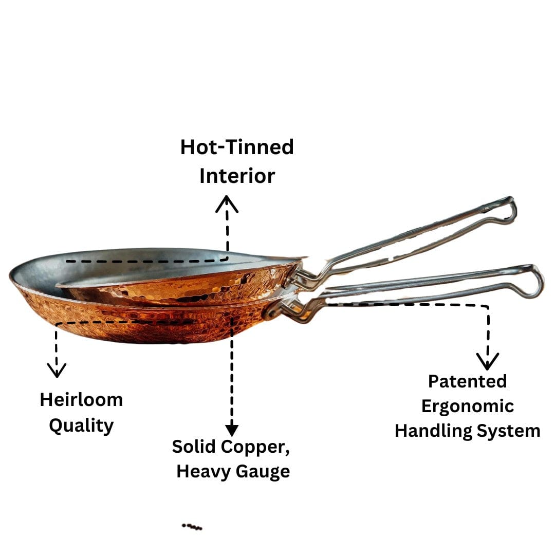 Sertodo Pots & Pans Copper Skillets