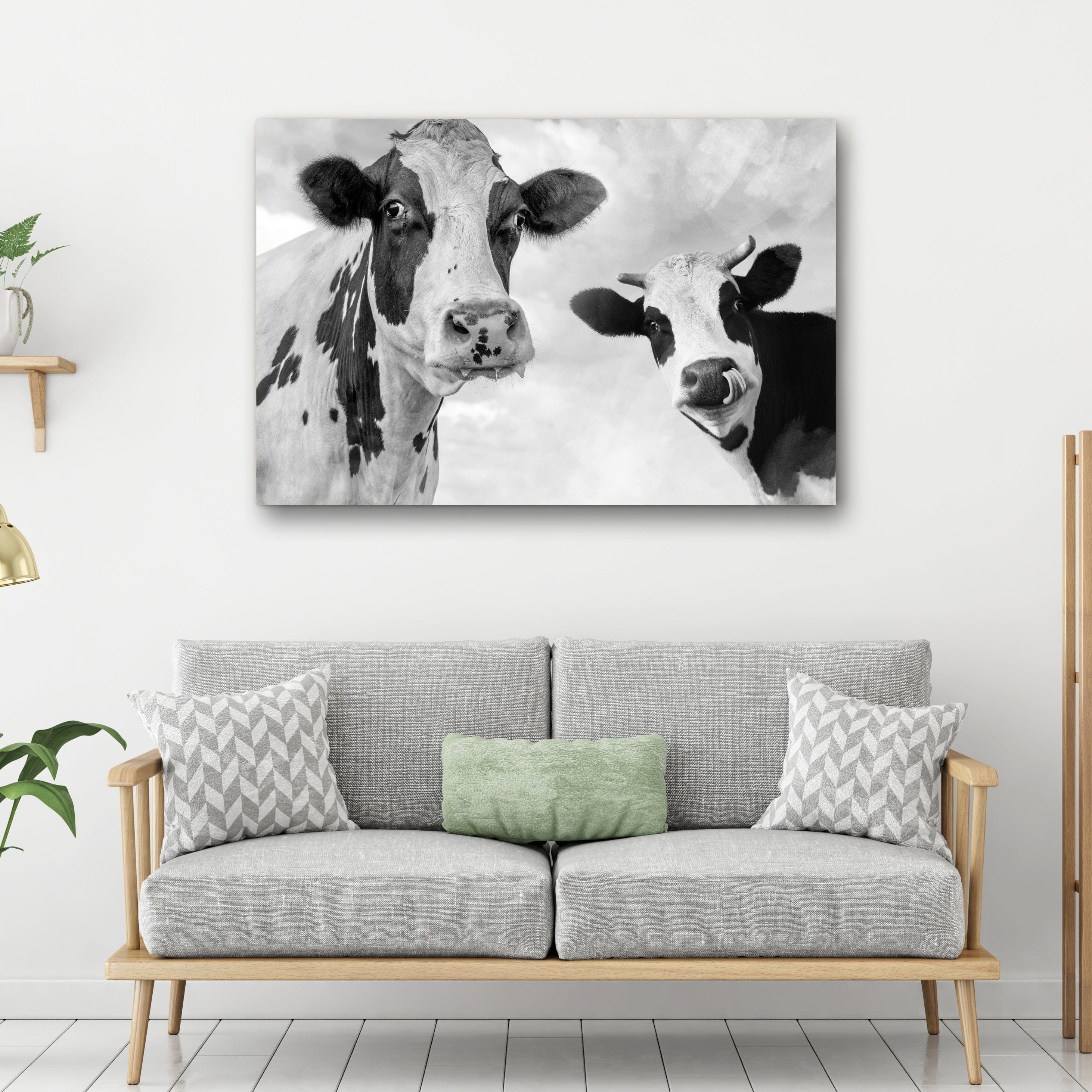 Tailored Canvases Canvas Monochrome Holstein Cows Canvas Wall Art