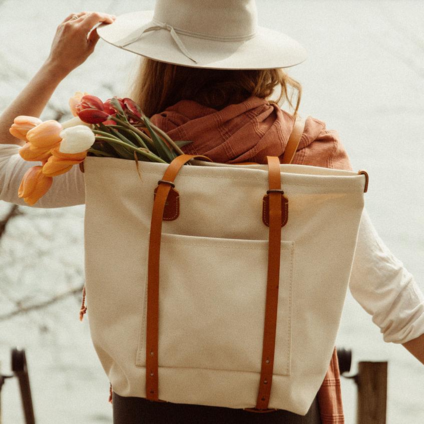 The Local Branch Canvas Crossroads Backpack Tote - USA Made