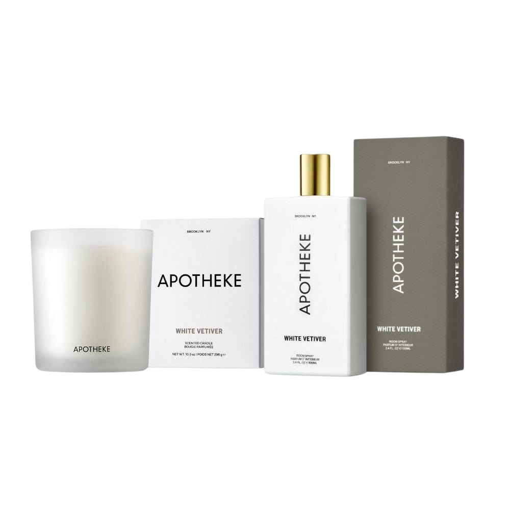 APOTHEKE Fragrance Bundles White Vetiver Room Spray and Classic Candle Duo