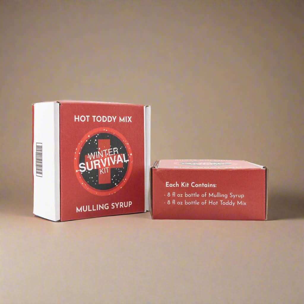 Wood Stove Kitchen Cocktail and Drink Mixers Winter Survival Kit - One Each, 8 fl oz Hot Toddy & Mulling Syrup