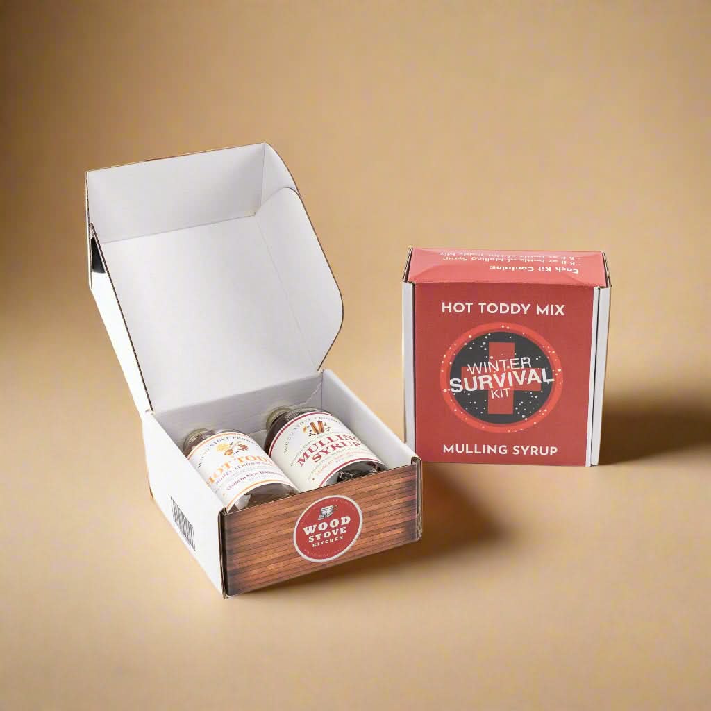 Wood Stove Kitchen Cocktail and Drink Mixers Winter Survival Kit - One Each, 8 fl oz Hot Toddy & Mulling Syrup