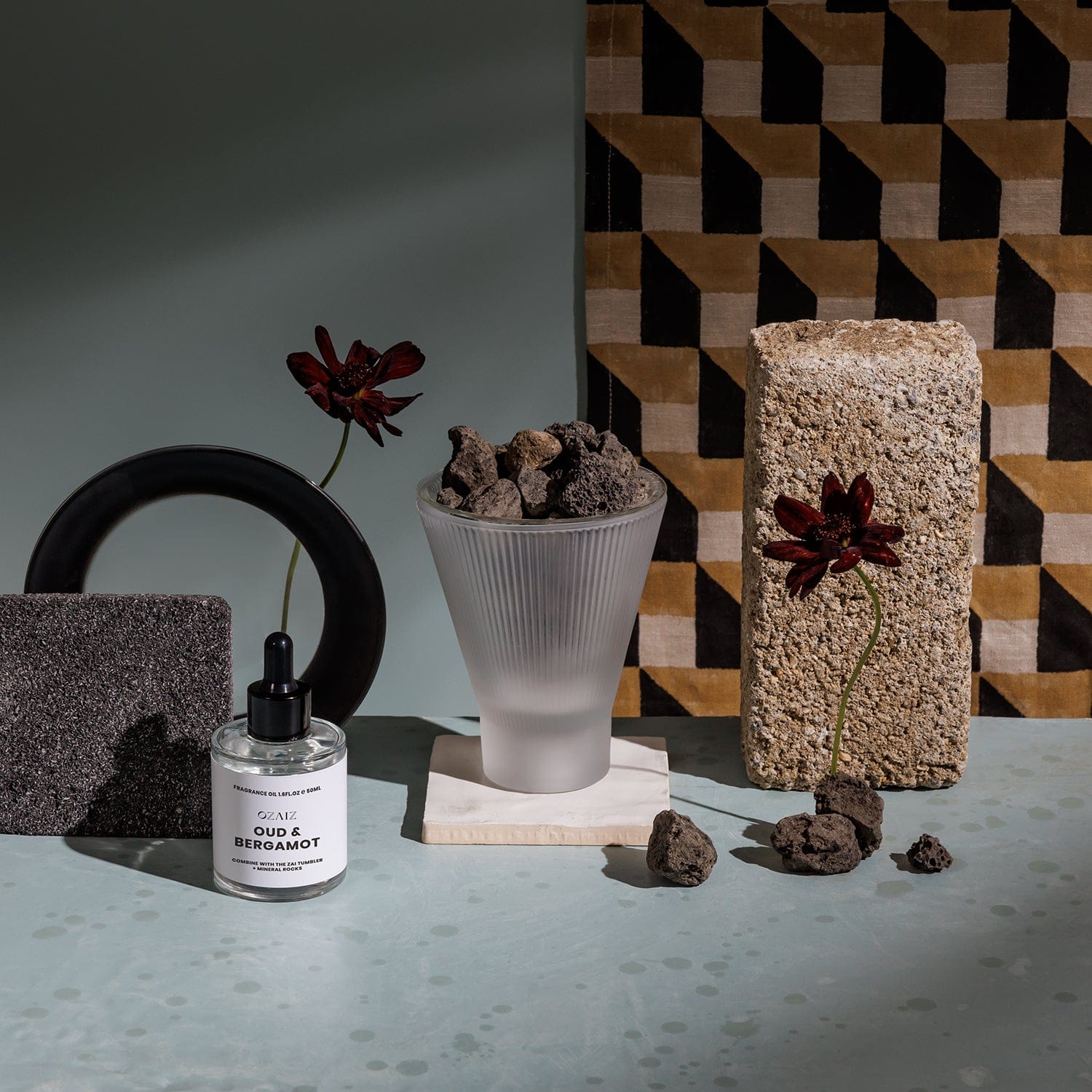 OZAIZ Lava Rock Diffuser Frosted / Cedar & Black Cherry ZAI Lava Rock Diffuser - Cedar & Black Cherry