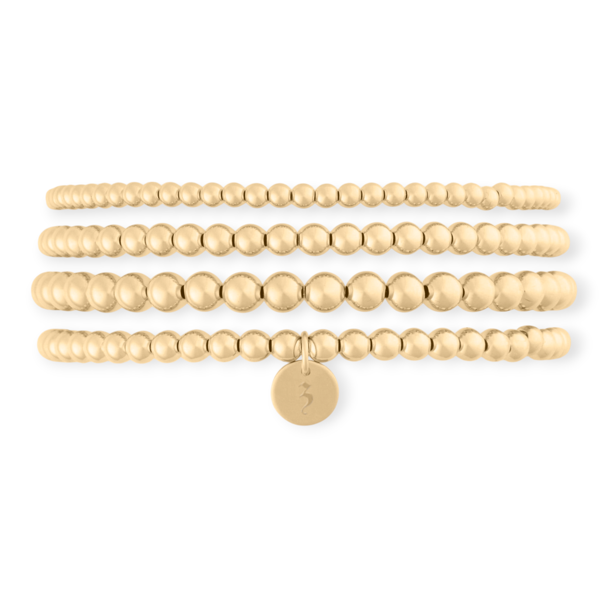Cuffed by Nano LLC SMALL - 6.5" / x Old English Initial Juno Four Bracelet Stack