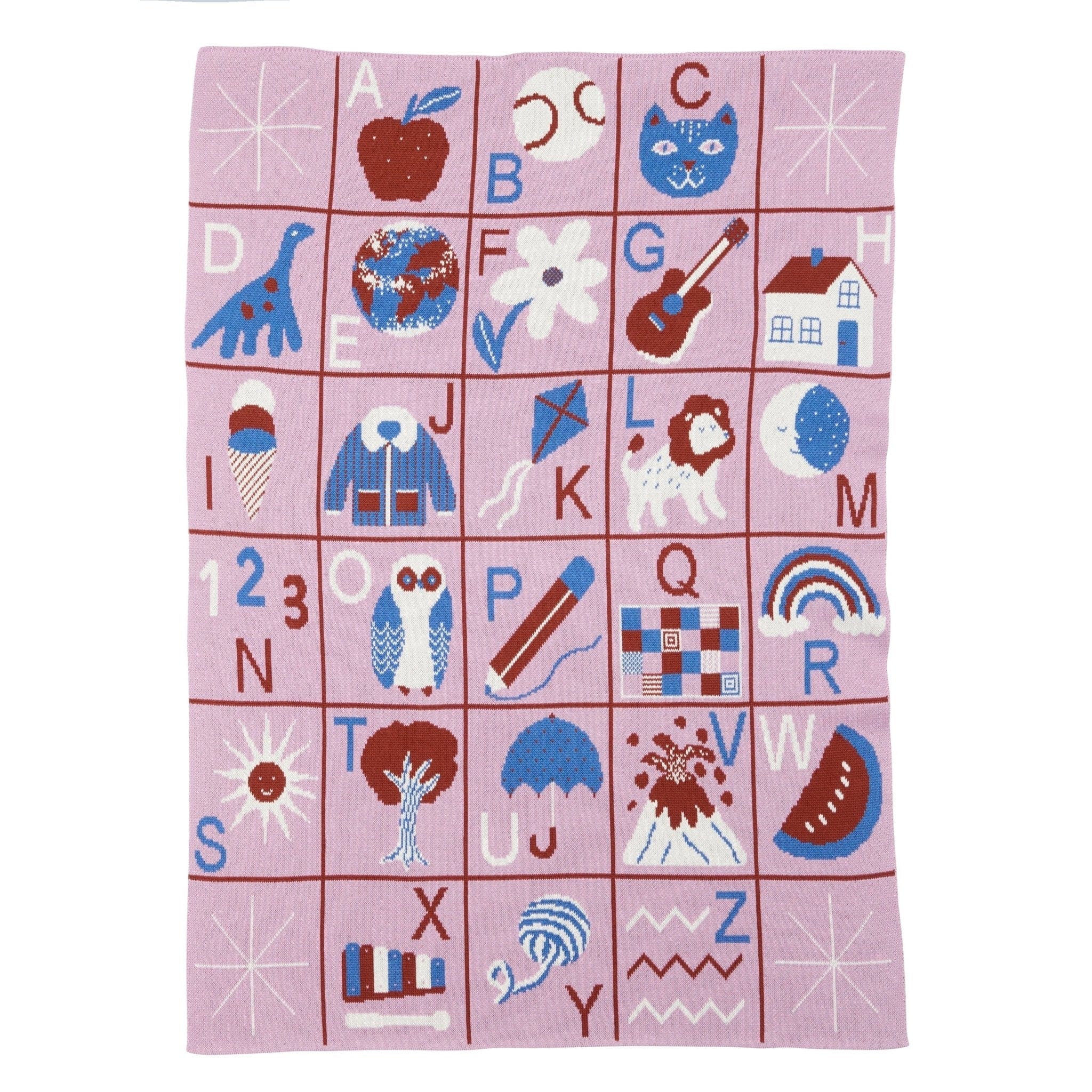 Biquette Baby Blanket Blueberry in Organic Cotton ABC Baby Blanket