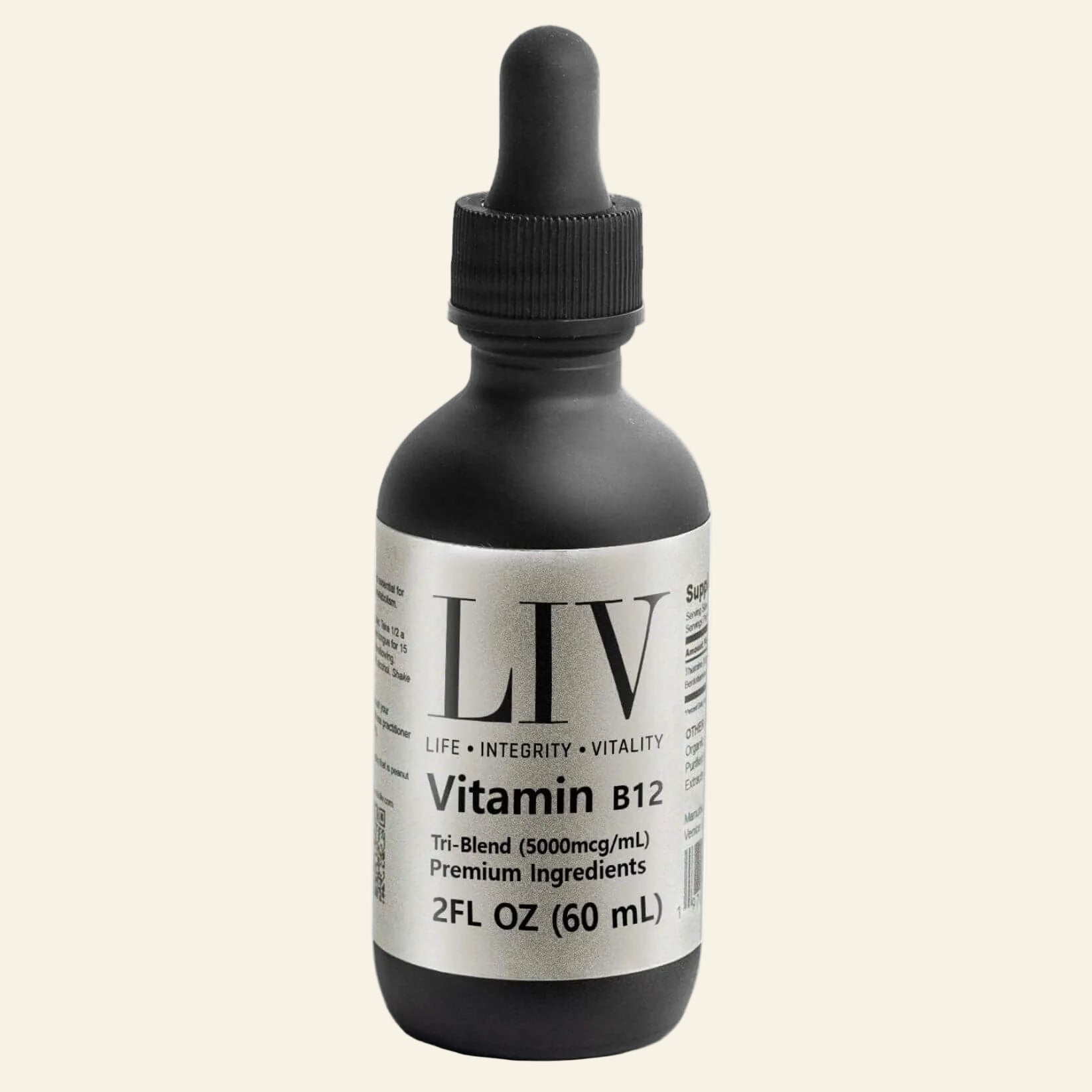 LIV Vitamin B12 Tri-Blend Liquid Energy Booster (5000mcg, 60 servings)
