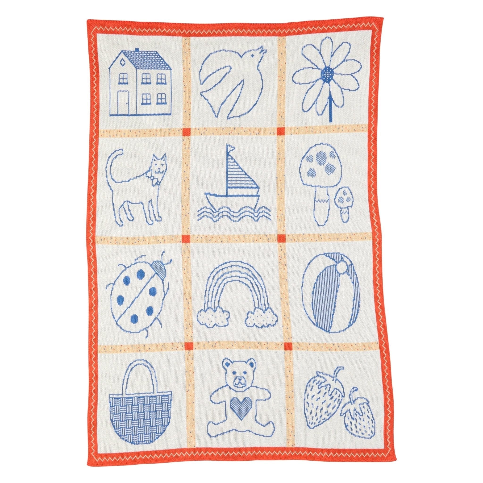 Biquette Baby Blanket Blue Ink in Organic Cotton Baby&
