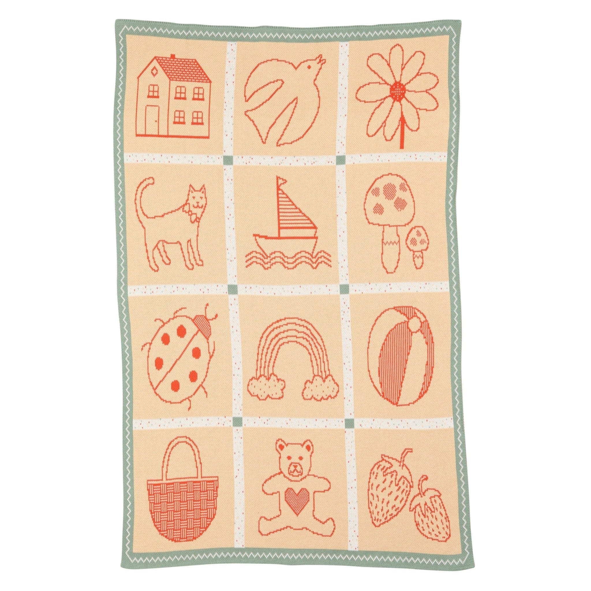 Biquette Baby Blanket Red Ink in Organic Cotton Baby&