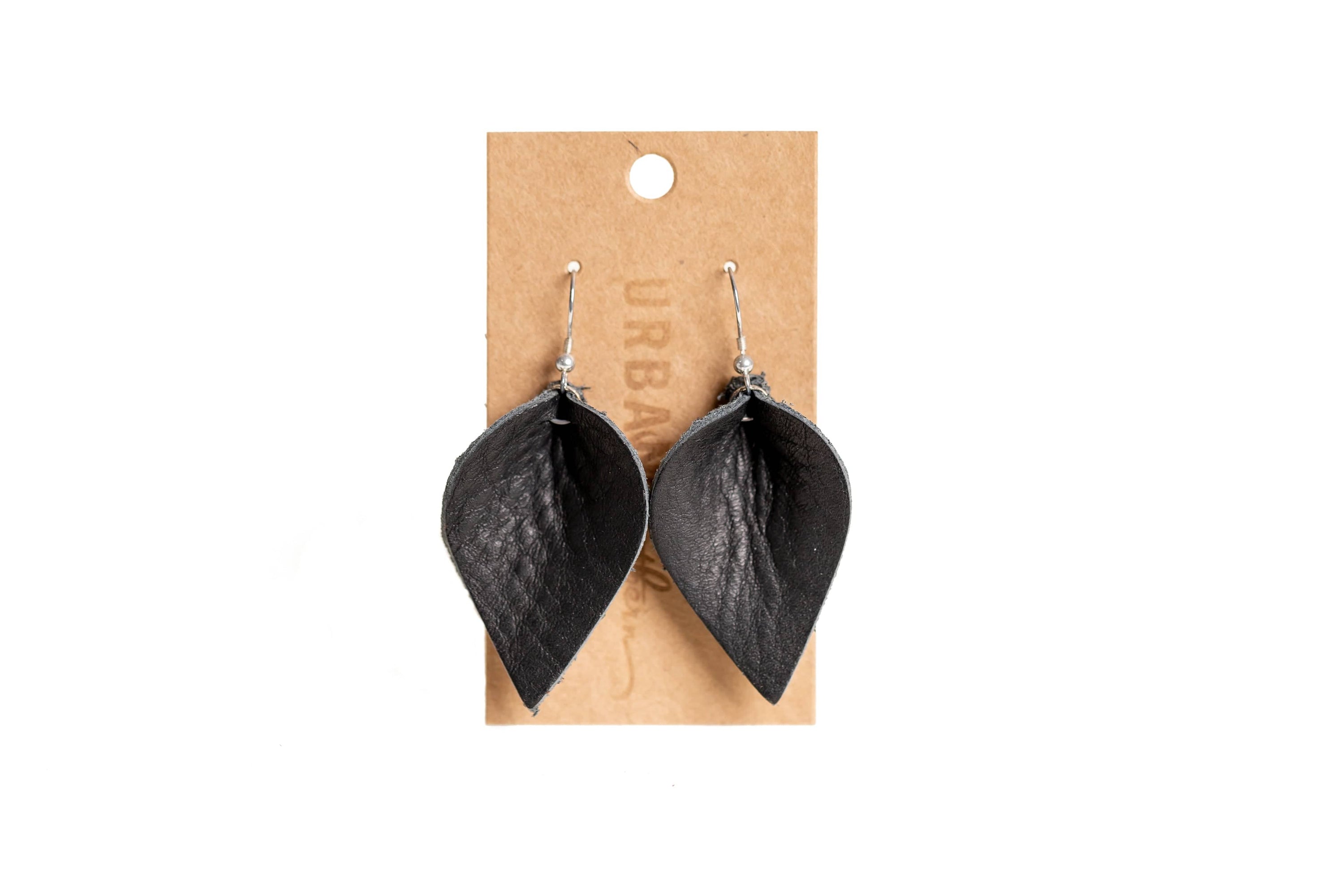 Urban Southern Accessories Black / Teardrop Leather Everyday Earrings