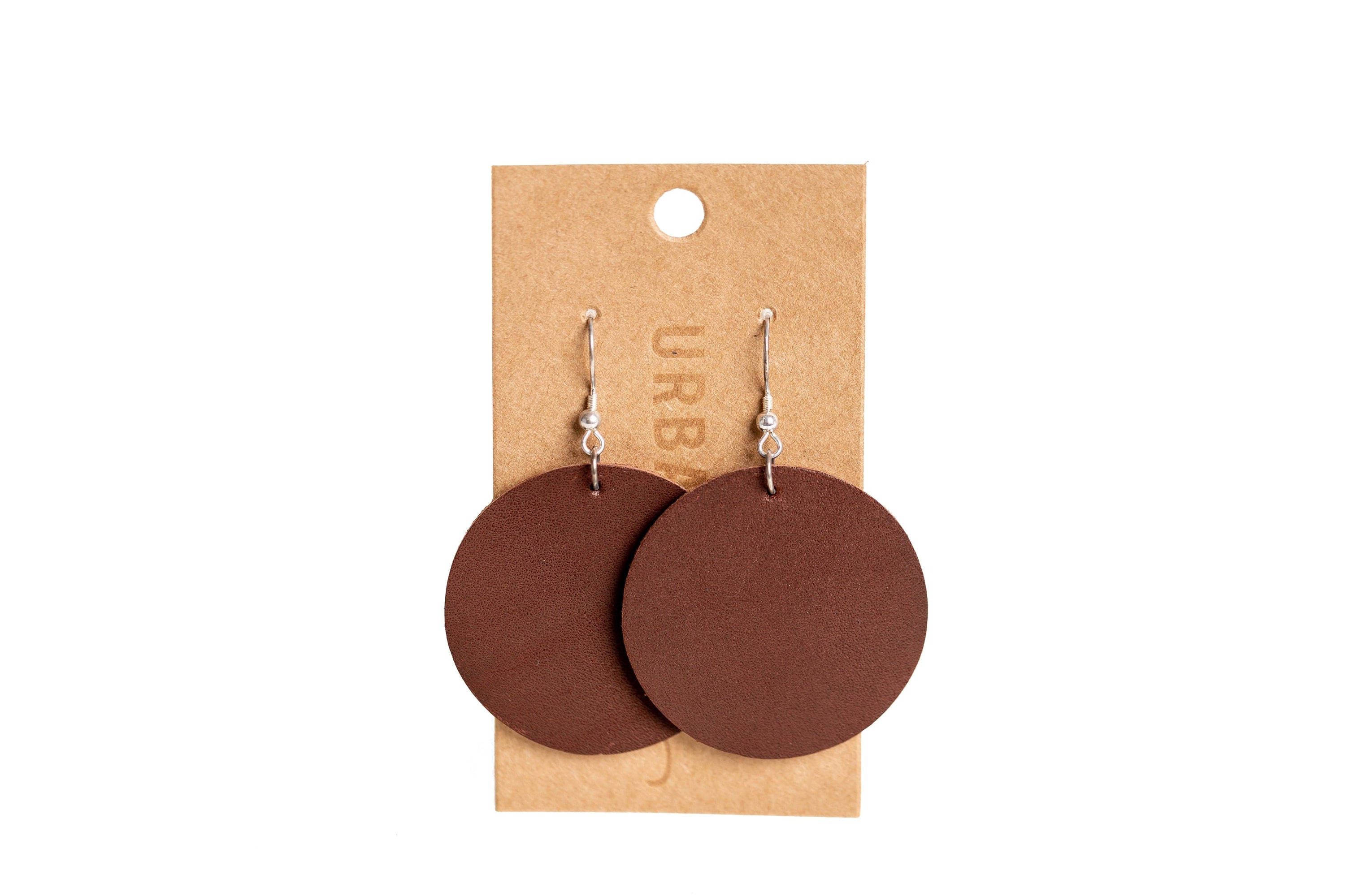 Urban Southern Accessories Chestnut Brown / Circle Leather Everyday Earrings