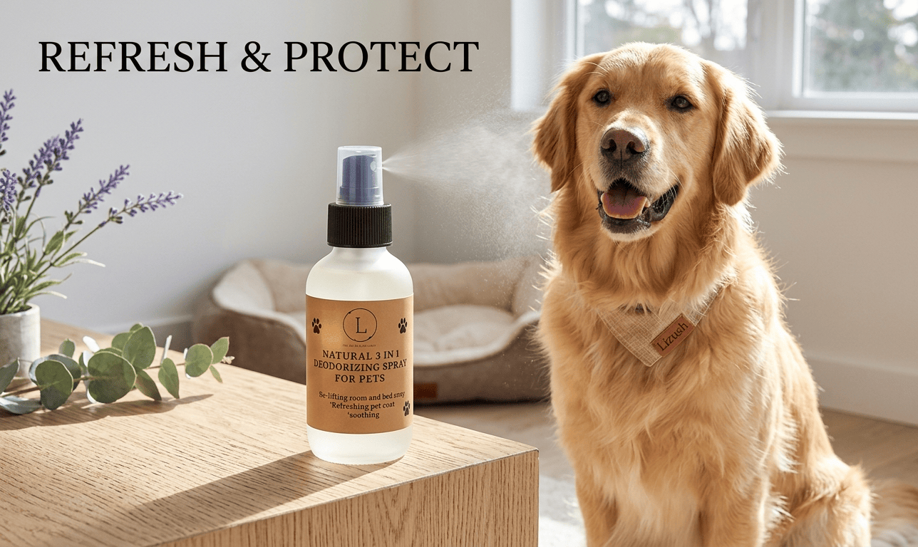 Lizush Pet Accessories Pet Pampering Gift Box -All-Natural Pet Wellness Kit – Soothing Balms & Herbal Coat Powder