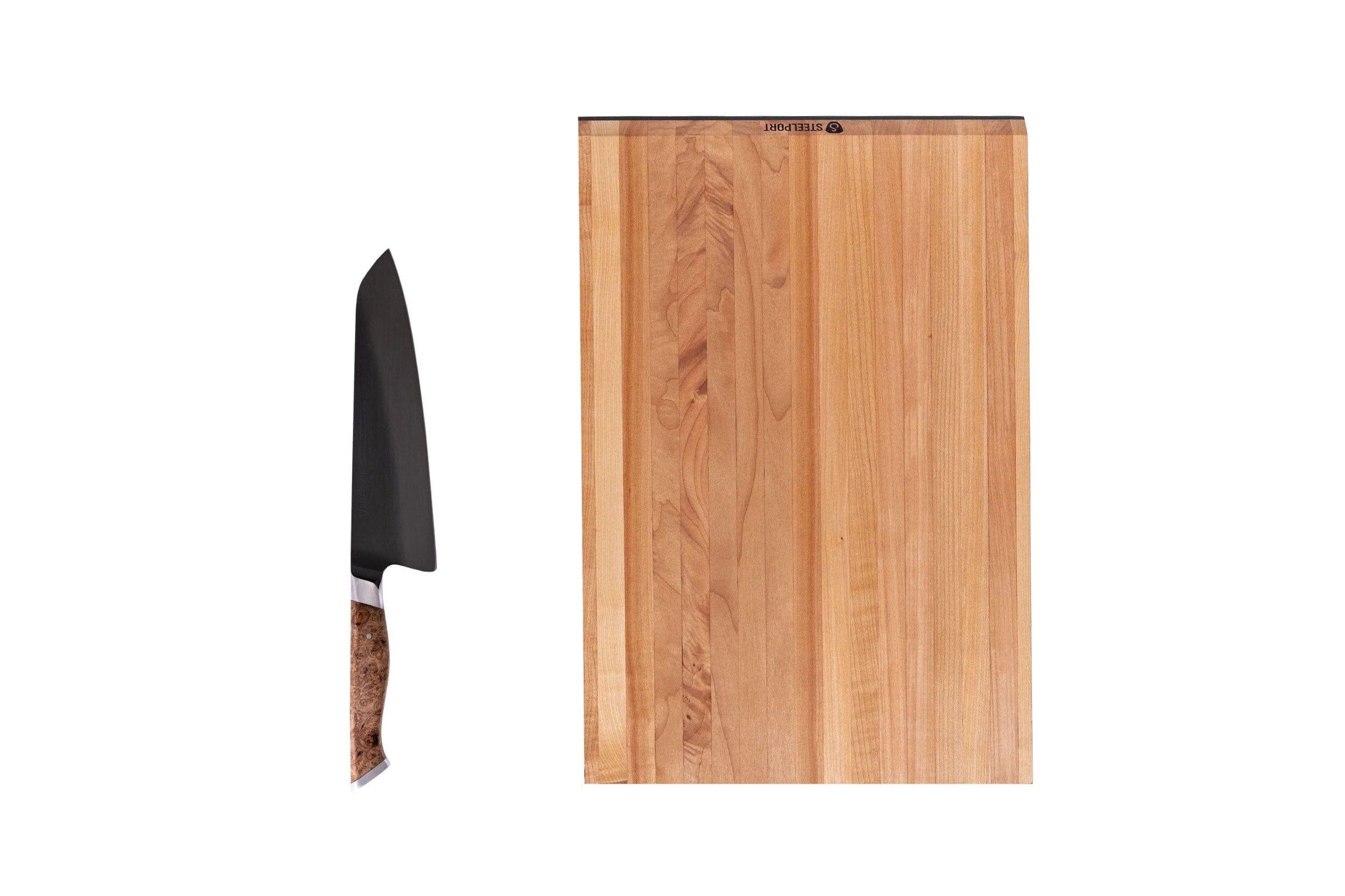 STEELPORT Knife Co. Set Edge-Grain Oregon Maple Everyday Knife & Board Set