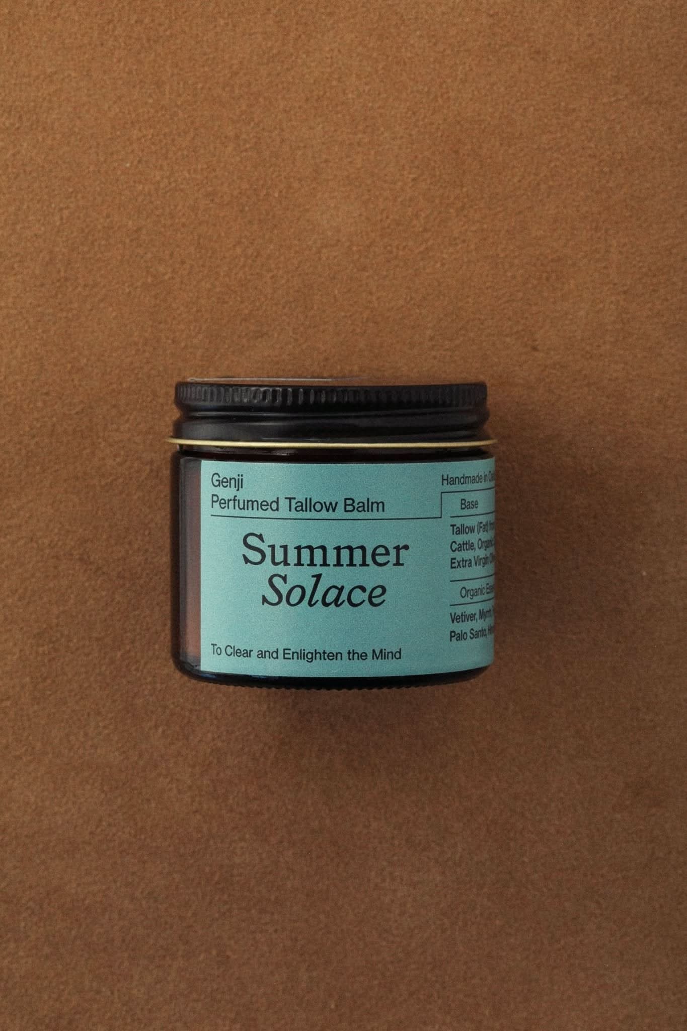 Summer Solace Tallow Tallow Balm 60 mL Genji –Perfumed Tallow Balm with Vetiver, Apricot & Palo Santo