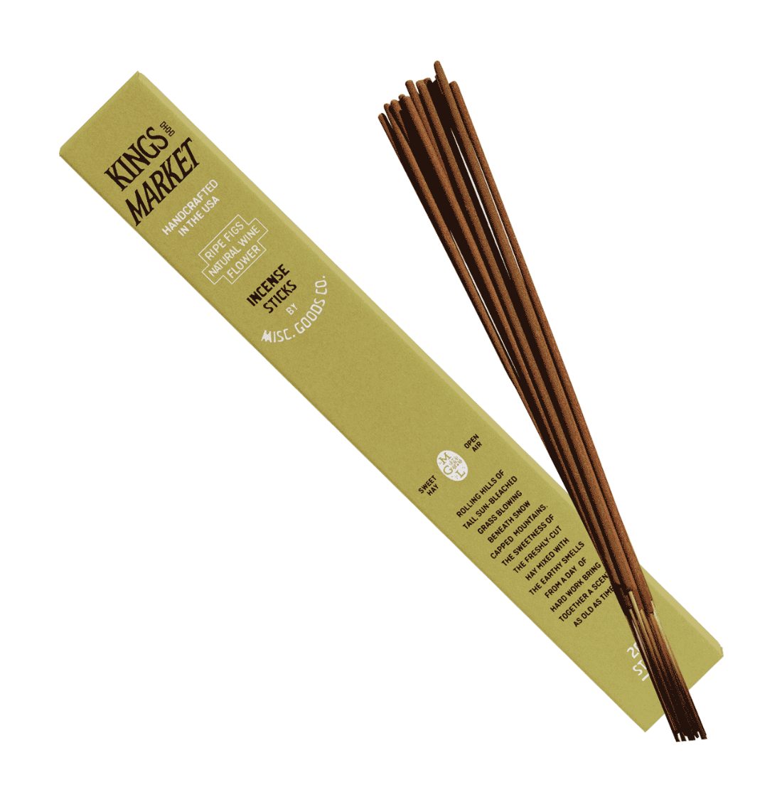 Incense sticks with packaging labeled &