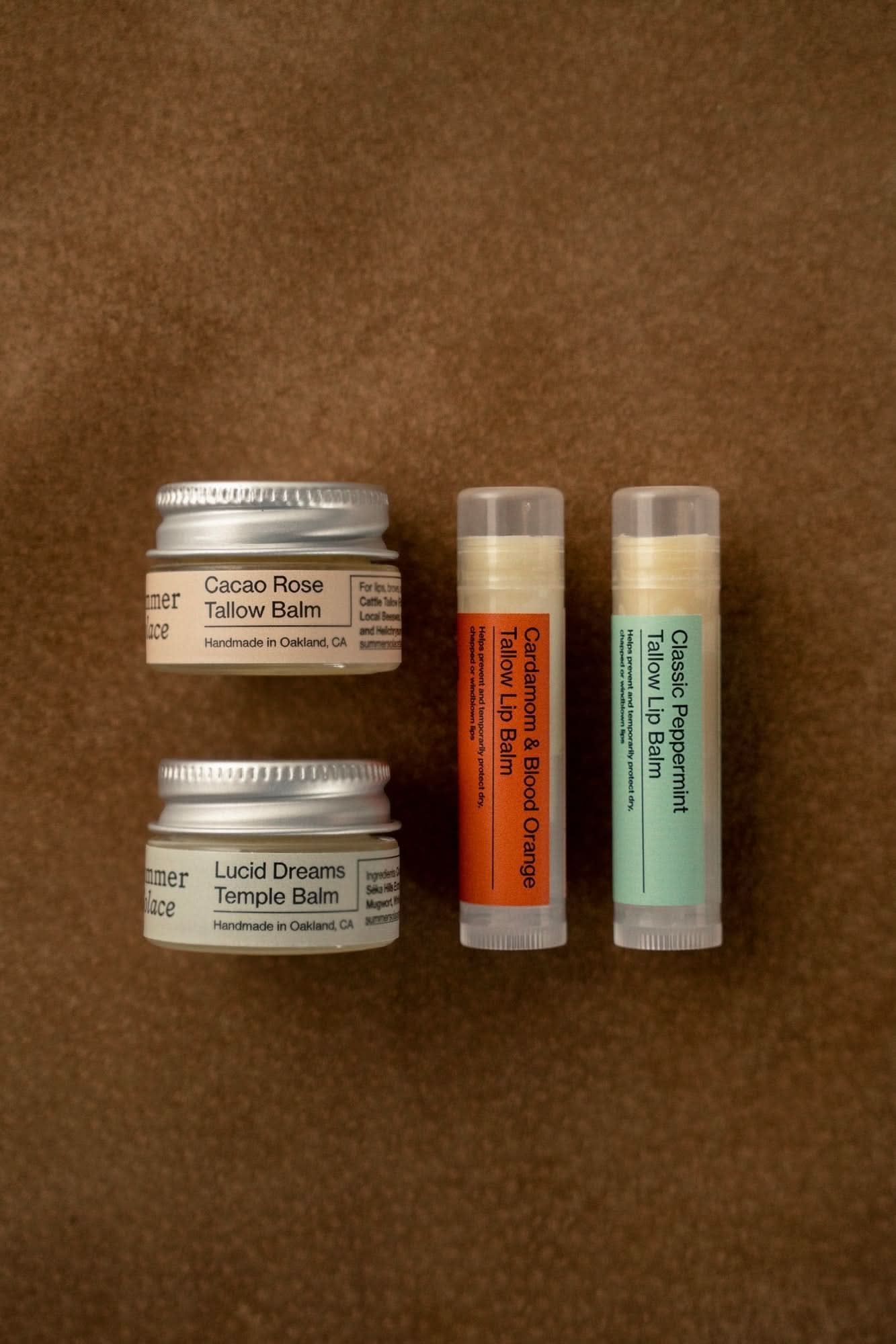 Summer Solace Tallow Gift Sets Lip & Temple Balm Set – Compact, Nourishing, Travel-Ready
