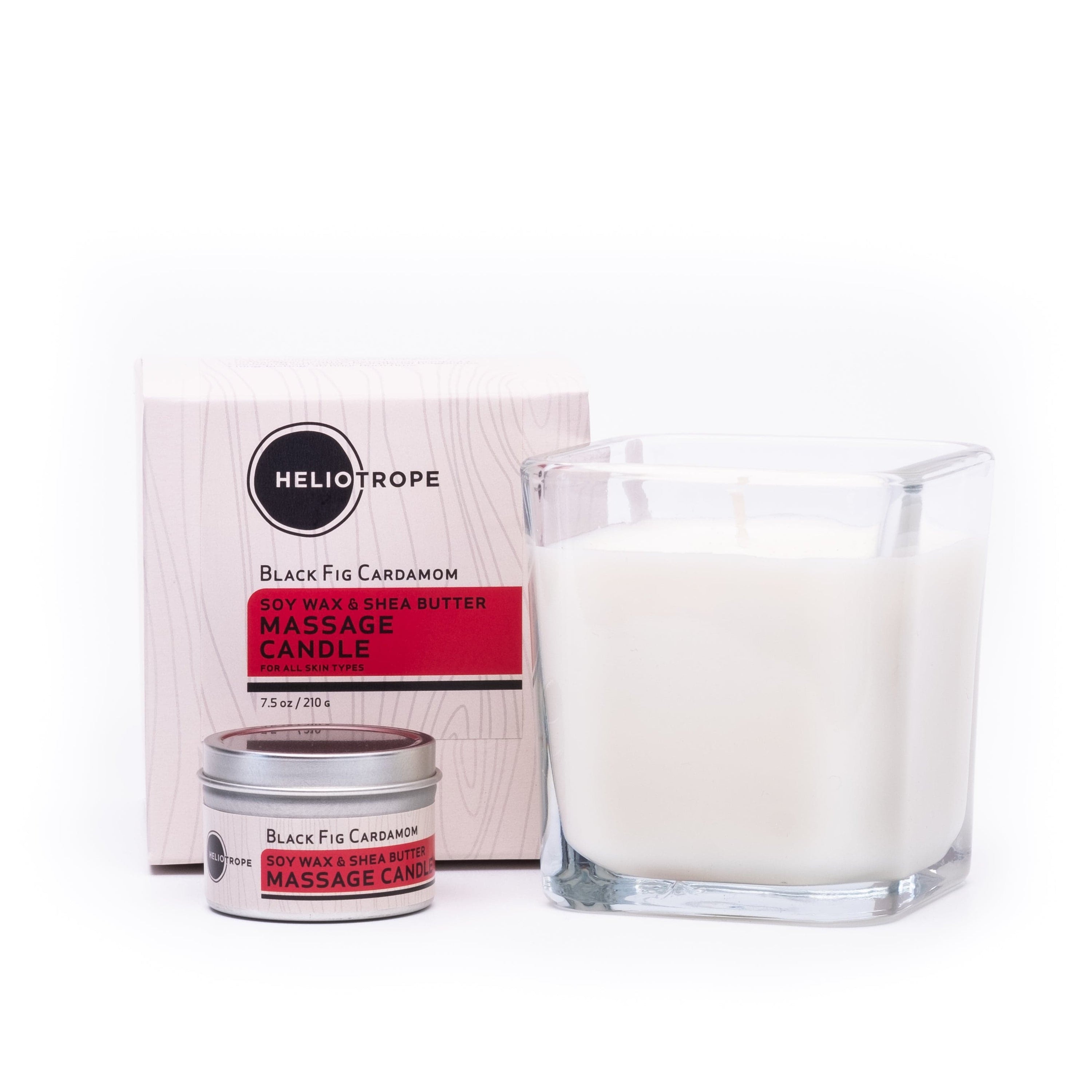Heliotrope SF Candle Black Fig Cardamom Soy Wax & Shea Butter Massage Candles - New Scent
