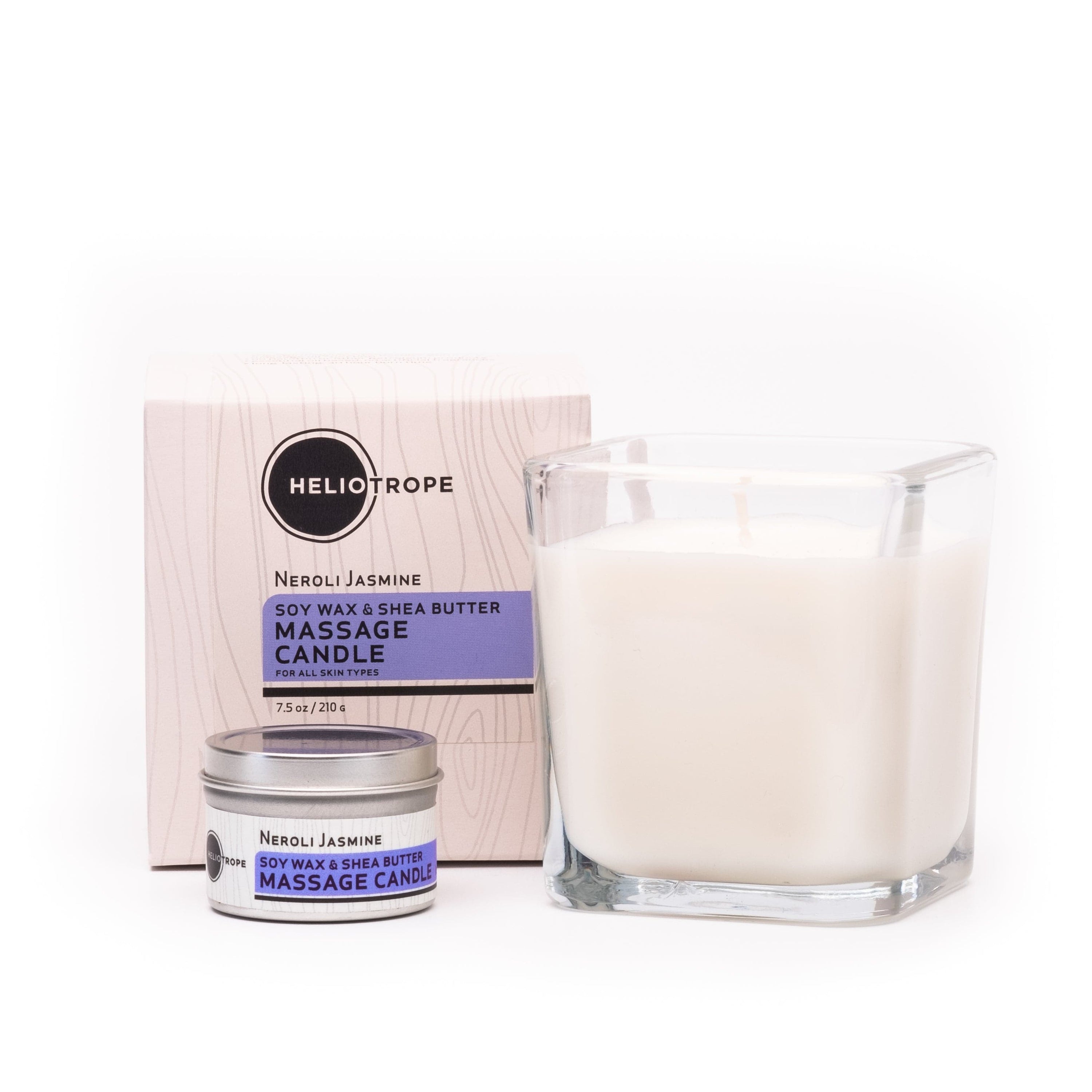 Heliotrope SF Candle Neroli Jasmine Soy Wax & Shea Butter Massage Candles - New Scent