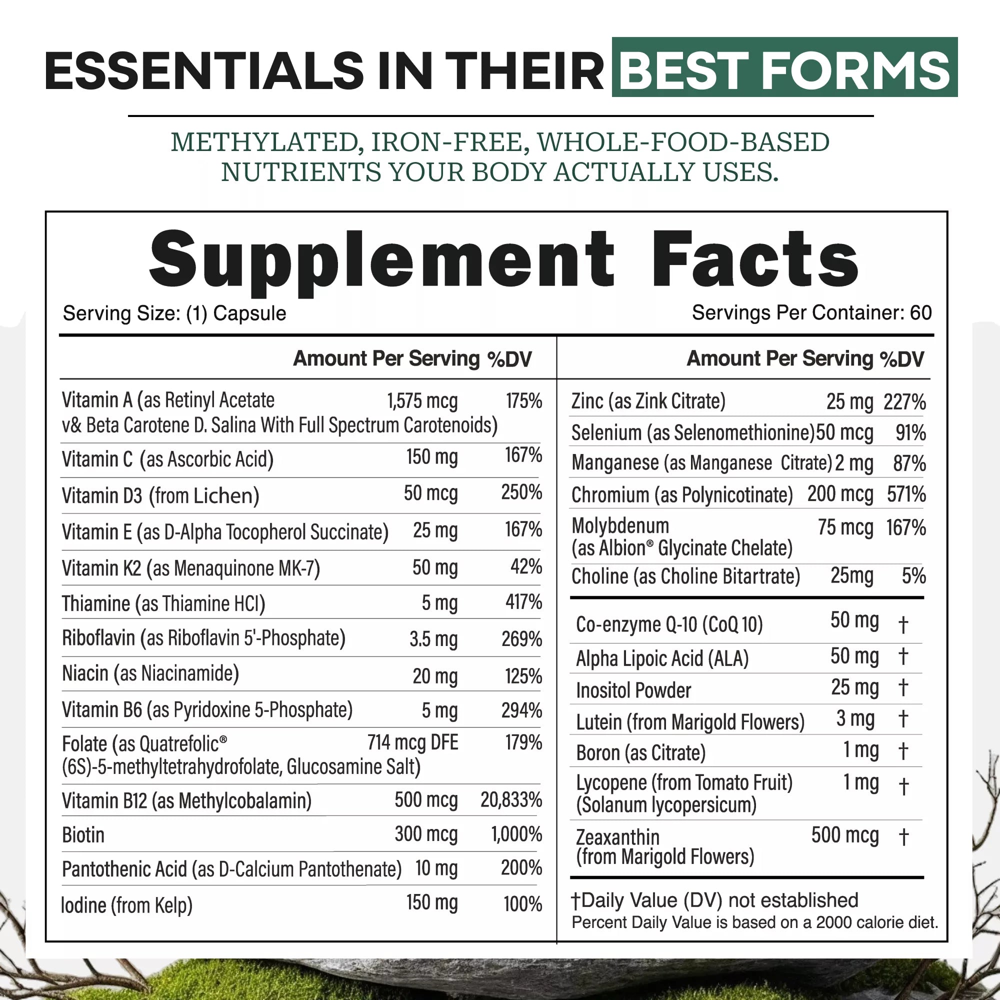 Wild Foods Supplements Methylated Whole Food Multivitamin