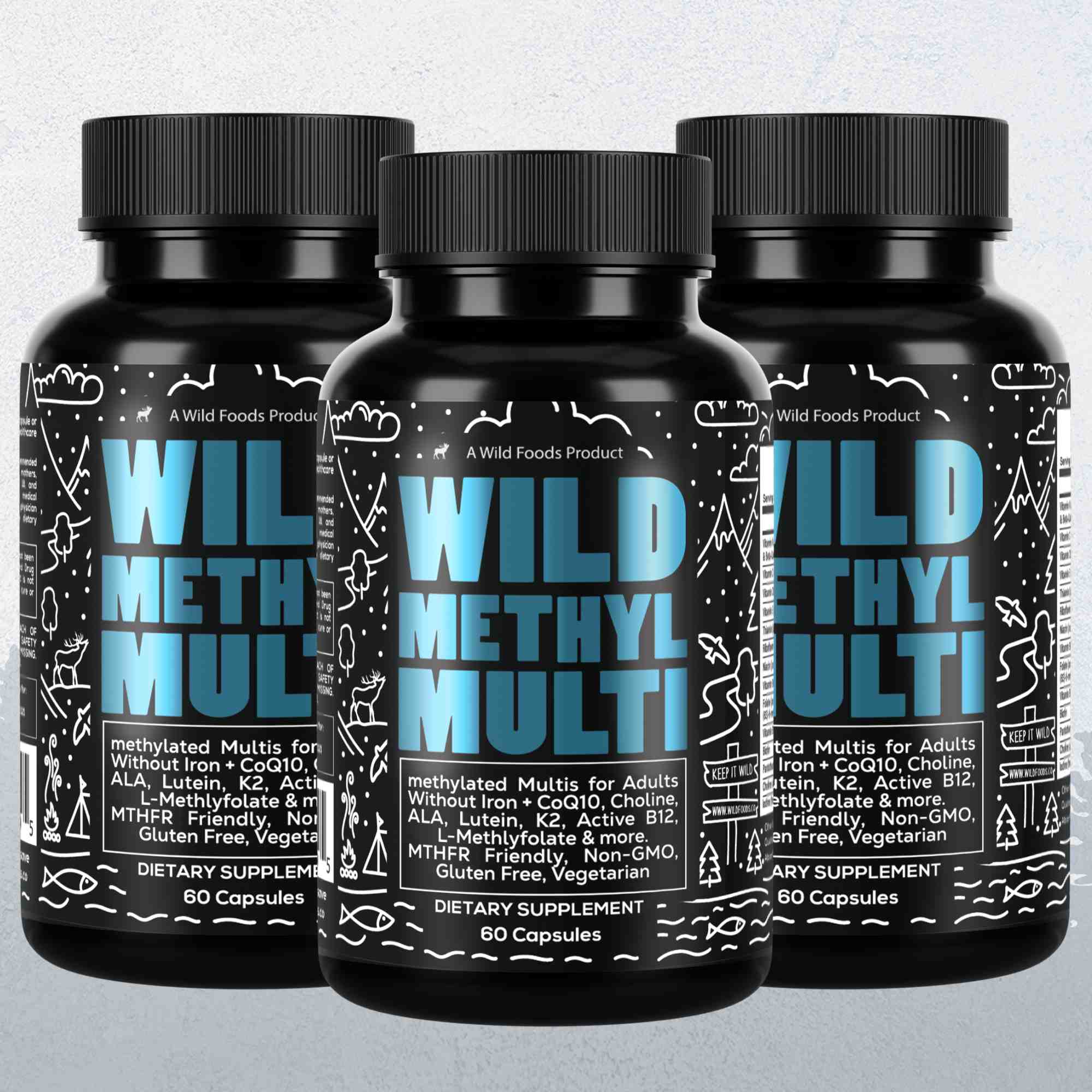 Wild Foods Supplements 3x -180 Days Methylated Whole Food Multivitamin