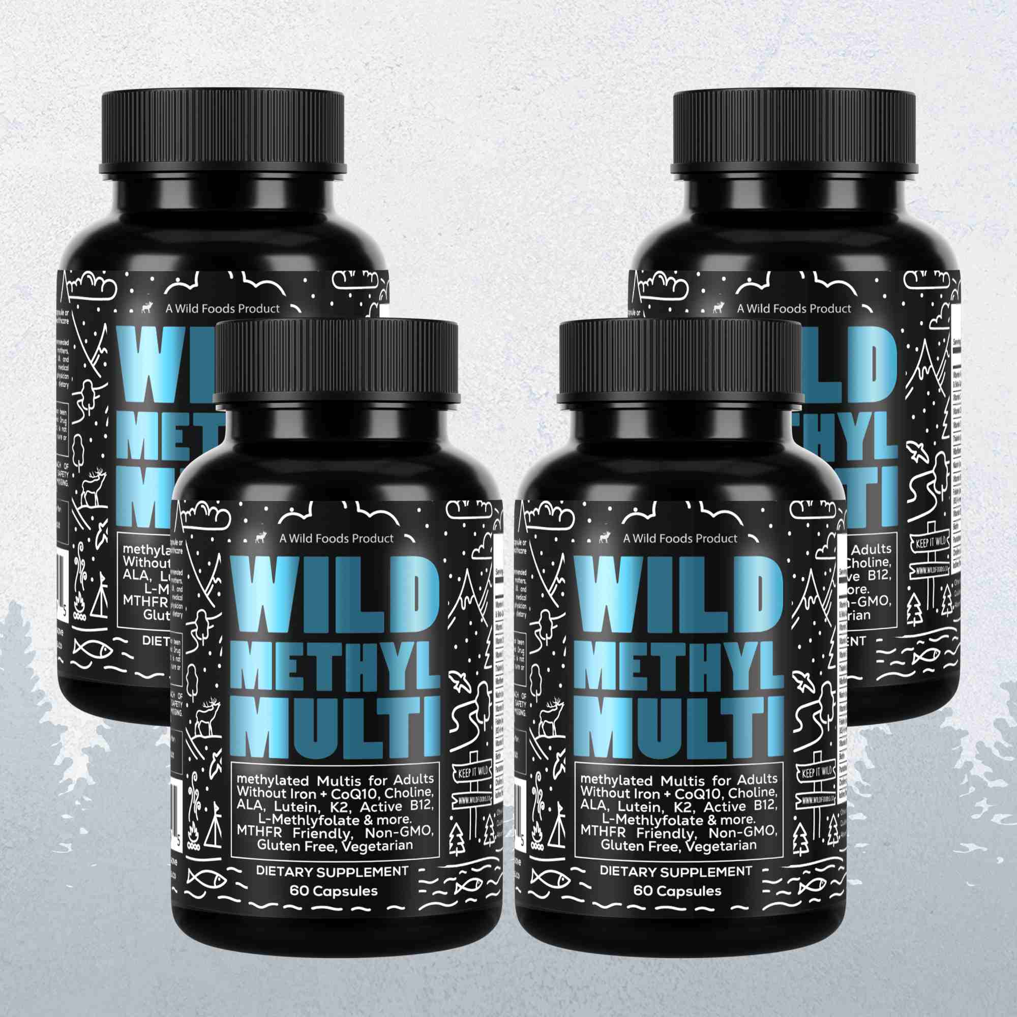 Wild Foods Supplements 4x - 240 Days Methylated Whole Food Multivitamin