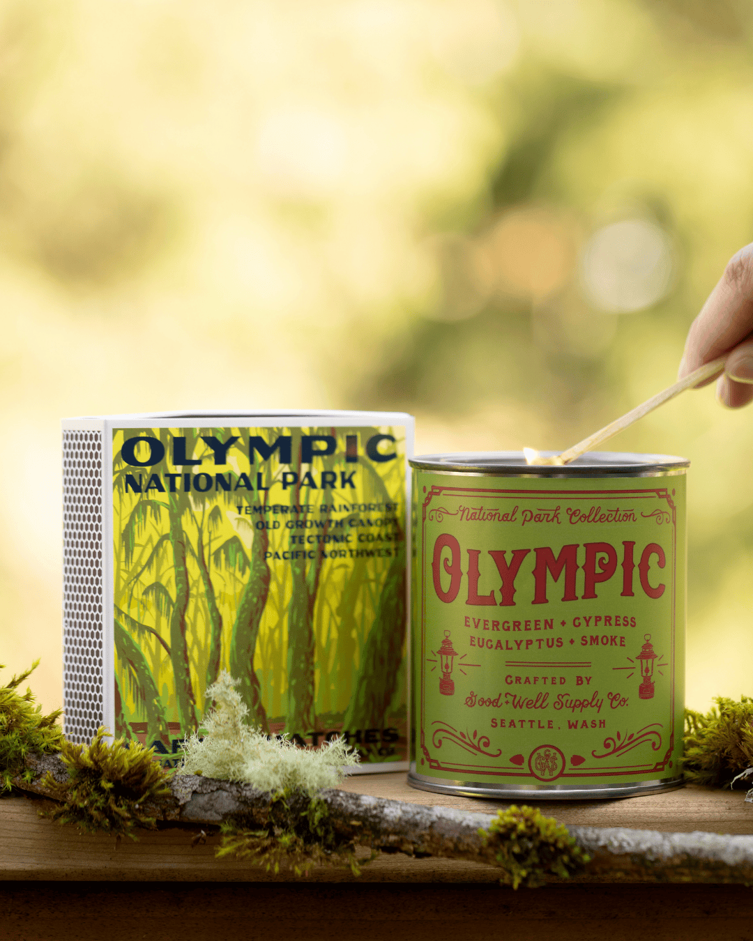 Good & Well Supply Co. Olympic Hoh Rainforest Vintage National Park Cabin Matches