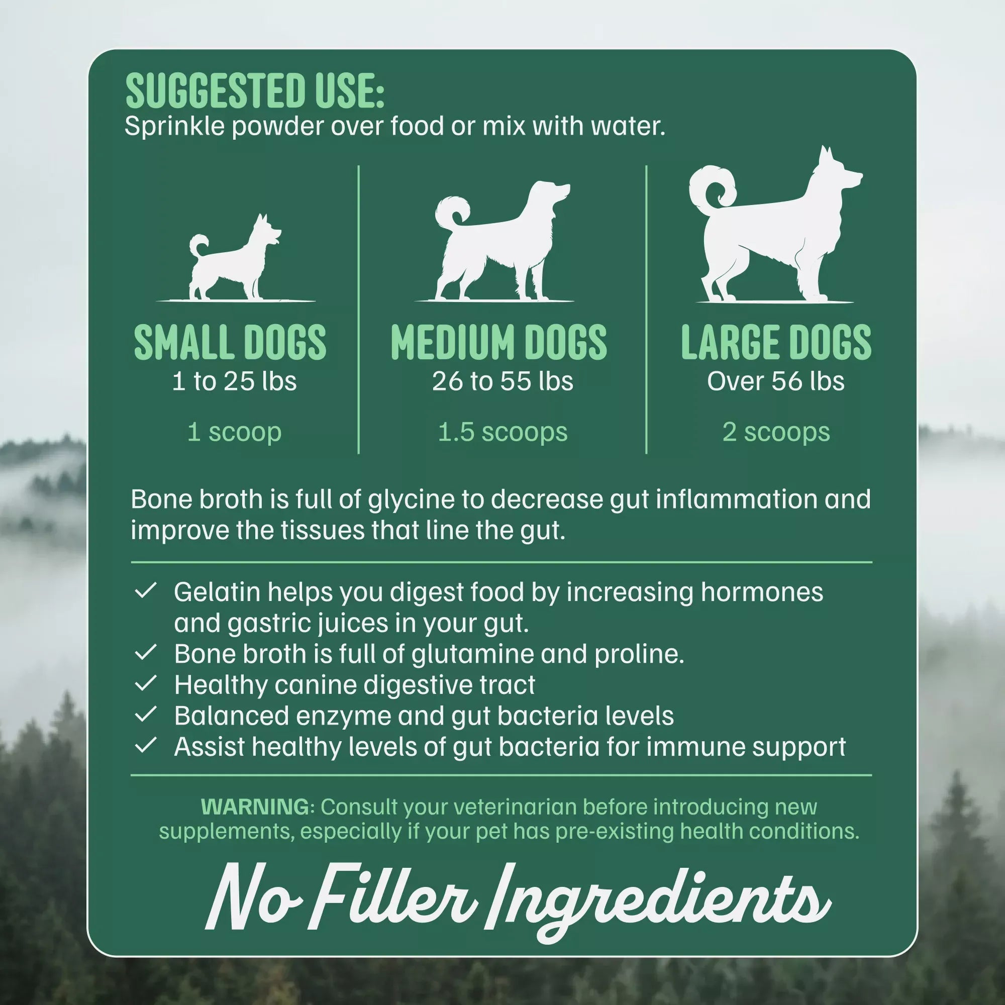 Wild Foods Pets For Dogs | Bone Broth Powder - Canine Gut & Immune Support