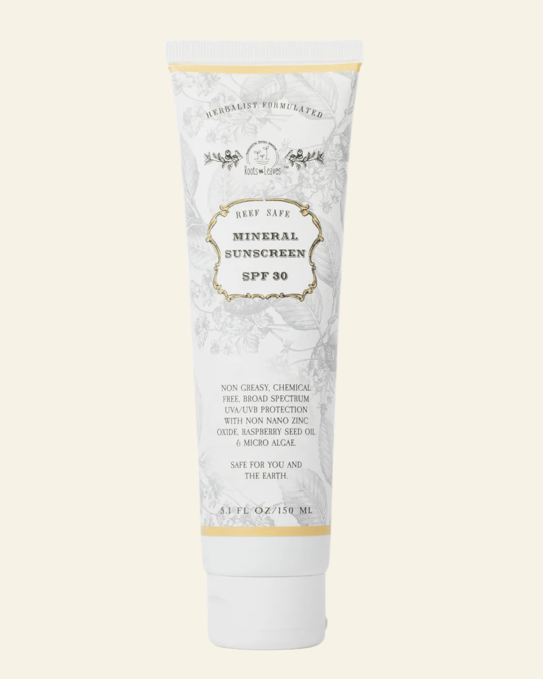 Roots and Leaves, LLC Reef Safe Vegan Mineral Face and Body Sunscreen with Tremella Mushroom