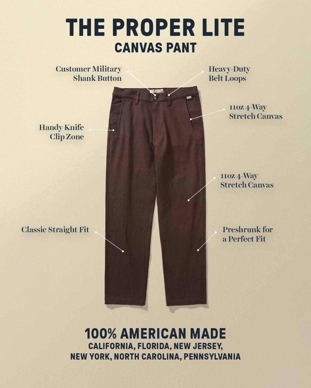 Devium Bottoms Proper Lite Canvas Pant