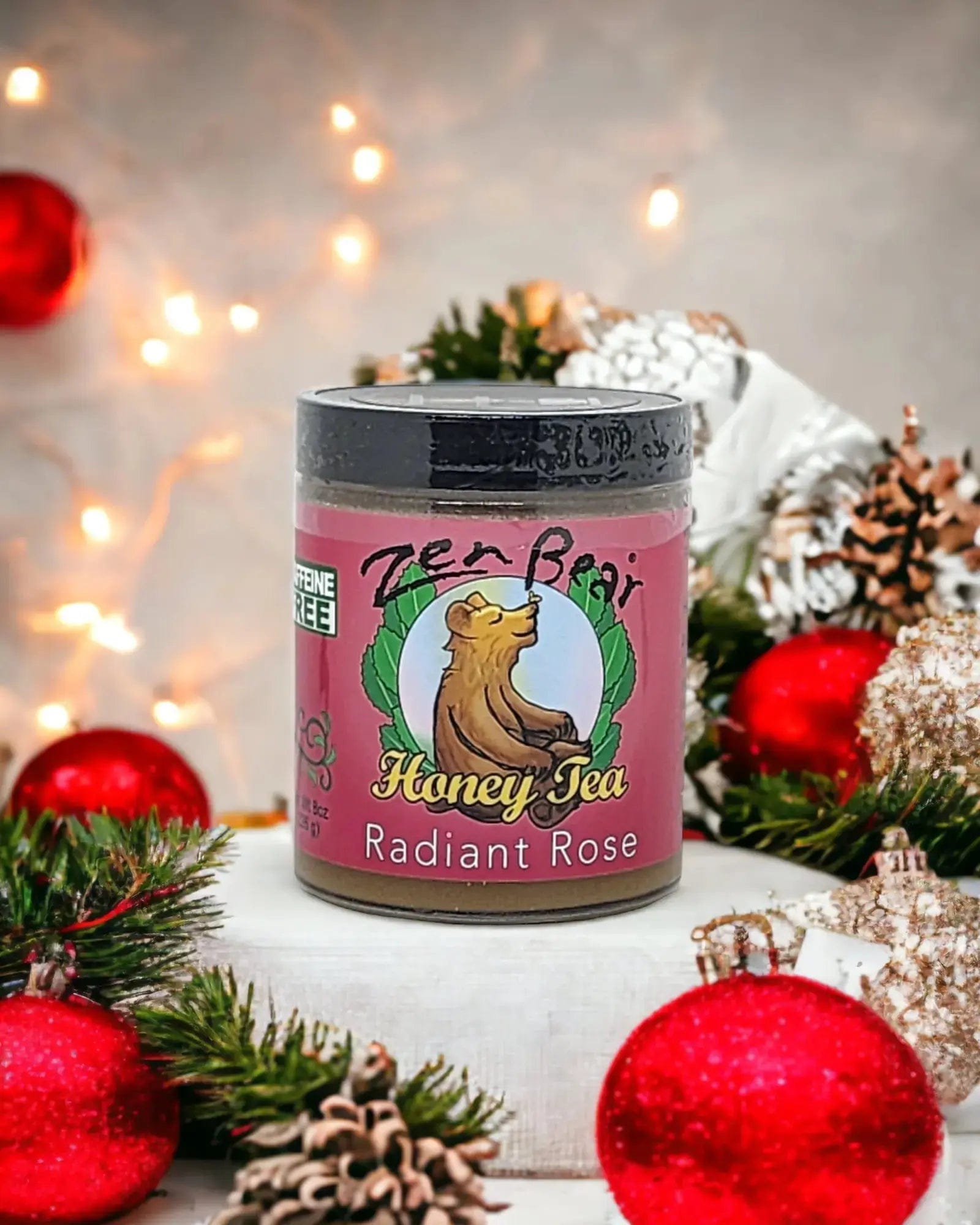 Zenbear Honey Tea simple Radiant Rose Honey Tea – Organic Rose Hip & Hibiscus Blend for Glow & Calm (10 oz)