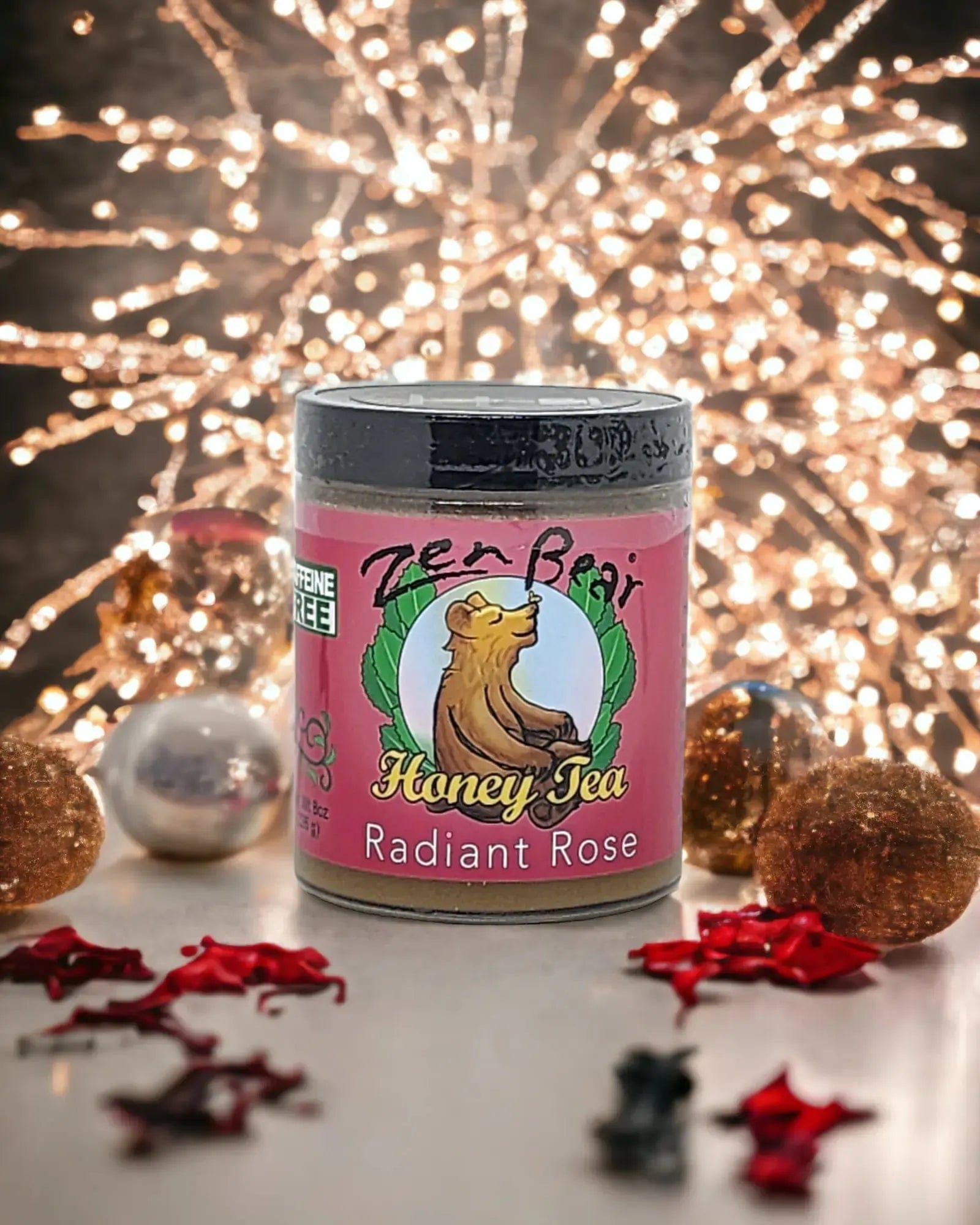 Zenbear Honey Tea simple Radiant Rose Honey Tea – Organic Rose Hip & Hibiscus Blend for Glow & Calm (10 oz)
