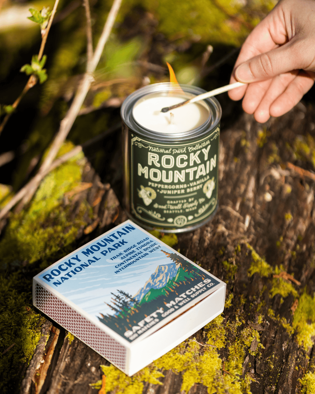 Good & Well Supply Co. Rocky Mountains Vintage National Park Cabin Matches