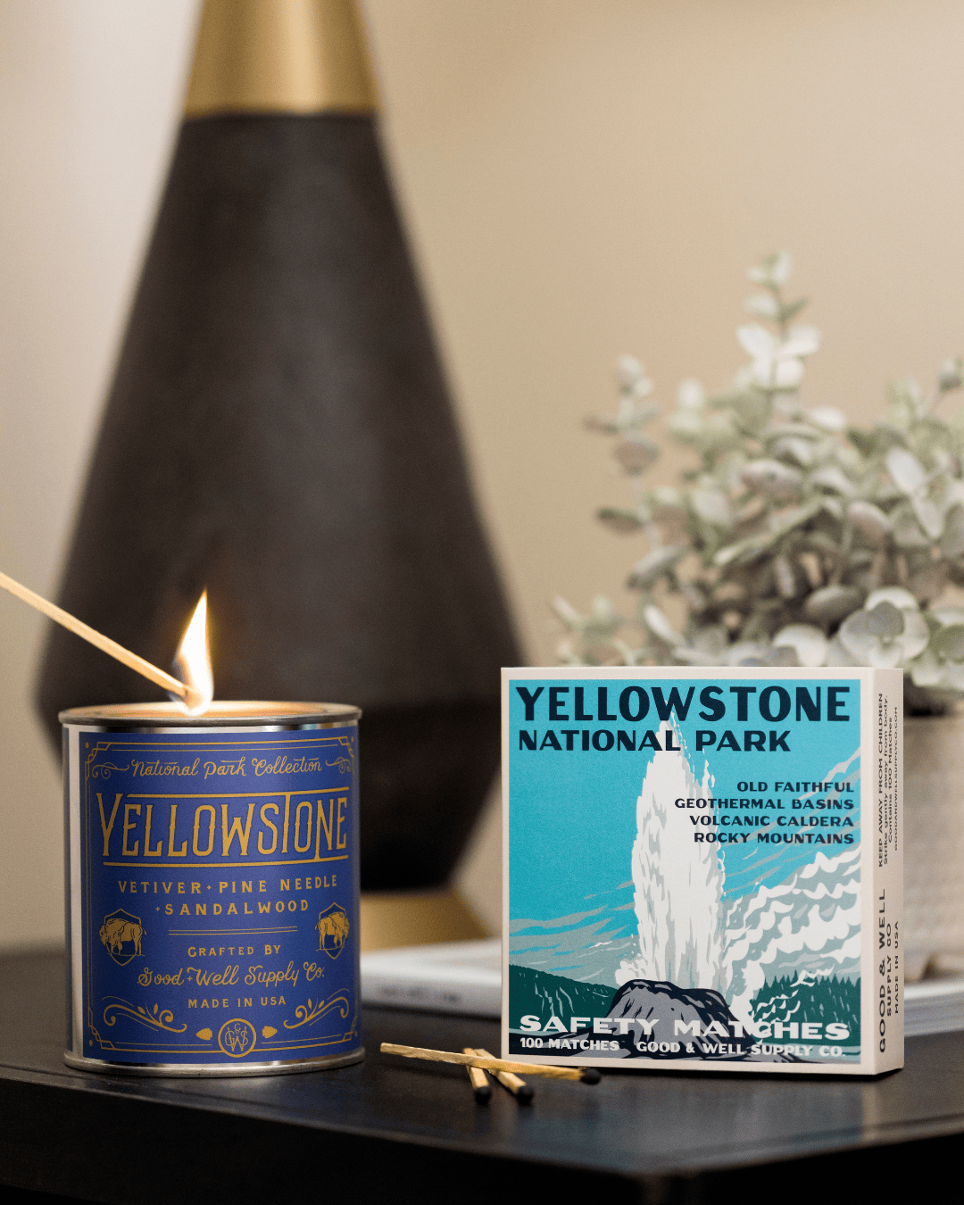 Good & Well Supply Co. Yellowstone Vintage National Park Cabin Matches