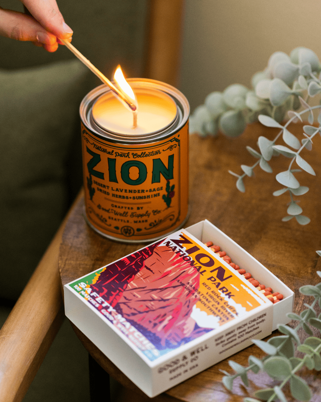 Good & Well Supply Co. Zion Vintage National Park Cabin Matches