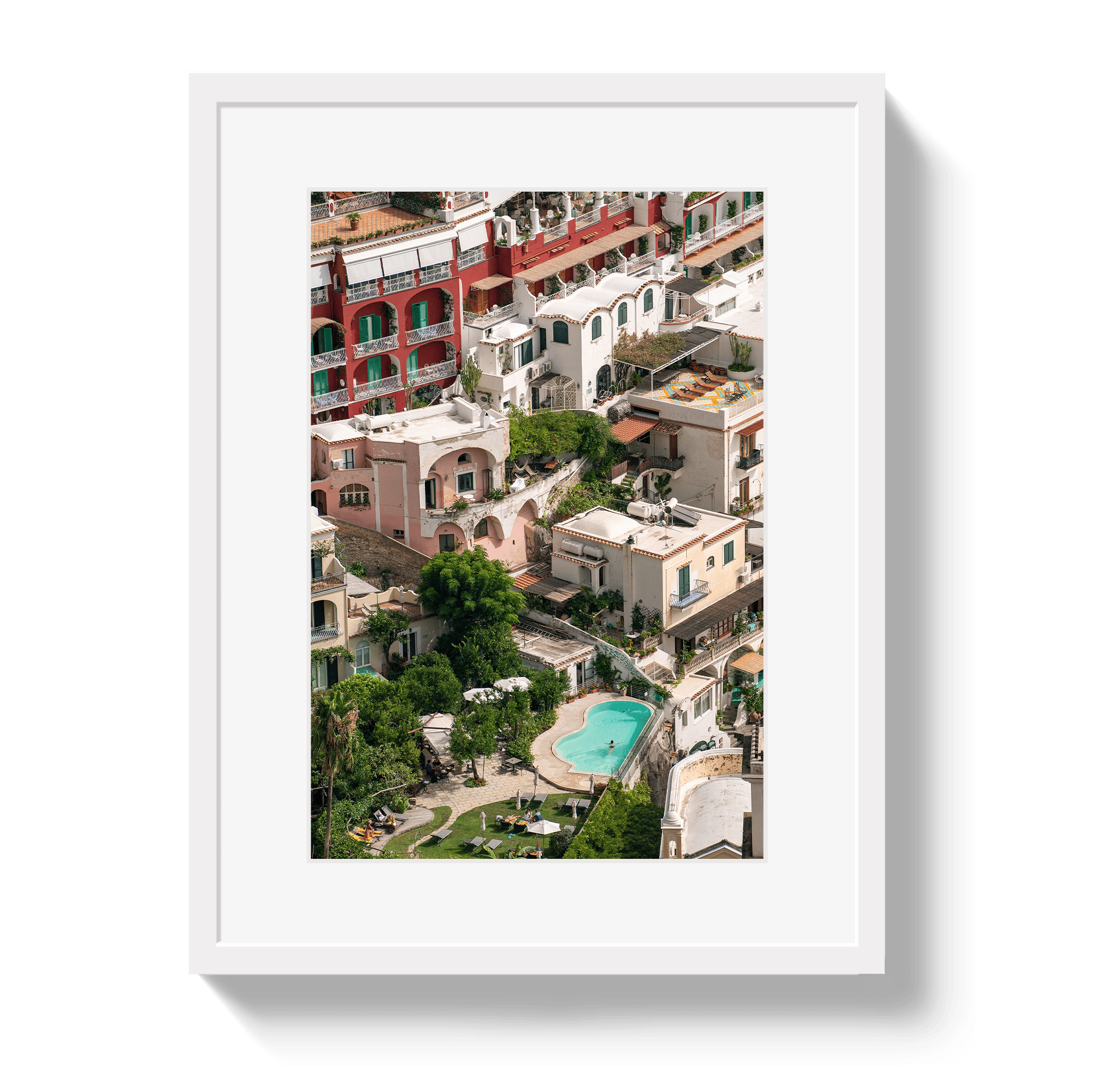 Johnny Vacay White / 11x14 / Matte Positano Pool