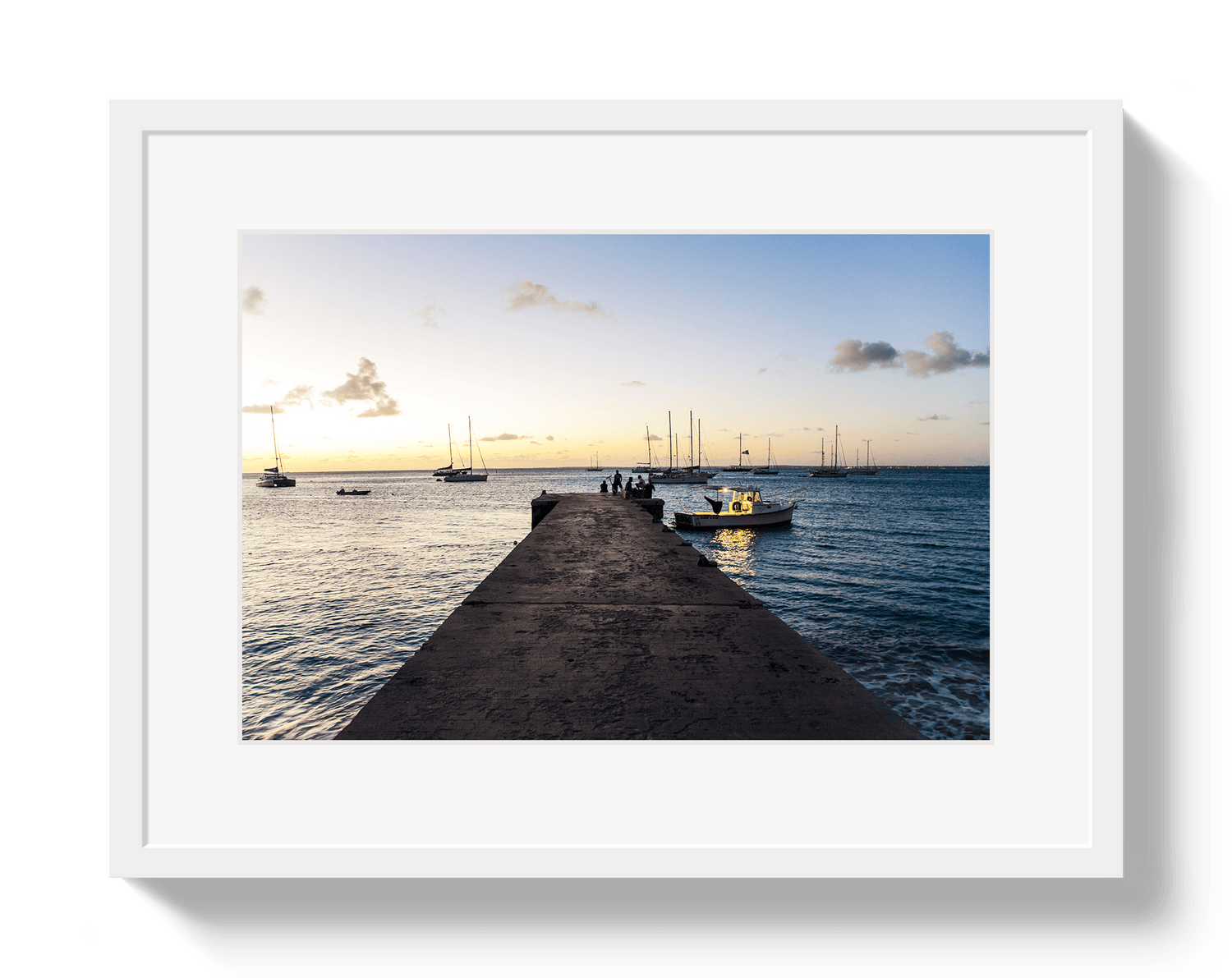Johnny Vacay White / 11x14 / Matte Sunset Harbor