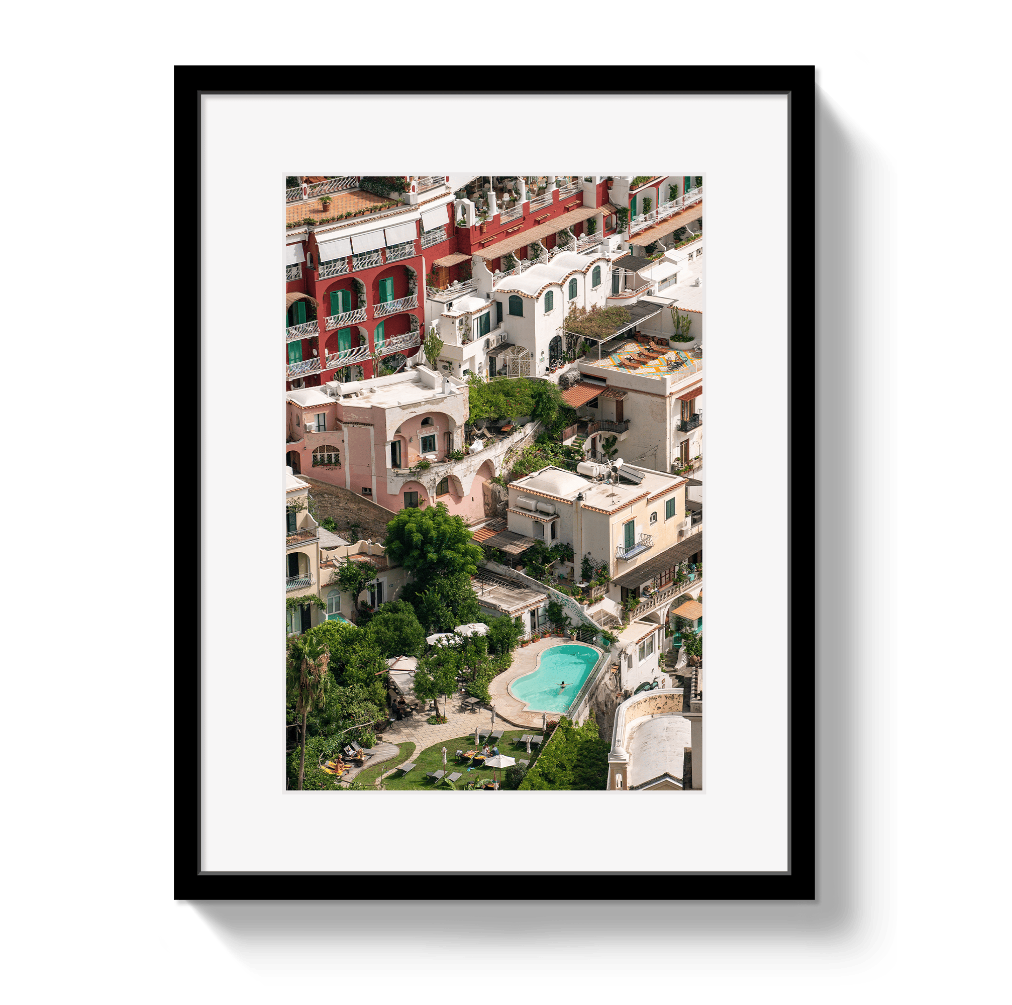 Johnny Vacay Black / 11x14 / Matte Positano Pool
