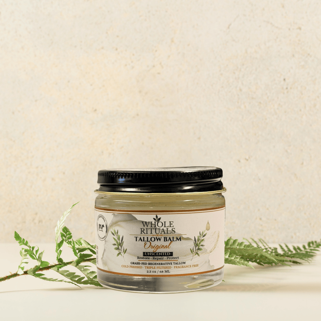 Whole Rituals Face Moisturizer 2.3 oz / 68ML / 1 Jar Grass-Fed Tallow Balm — Original