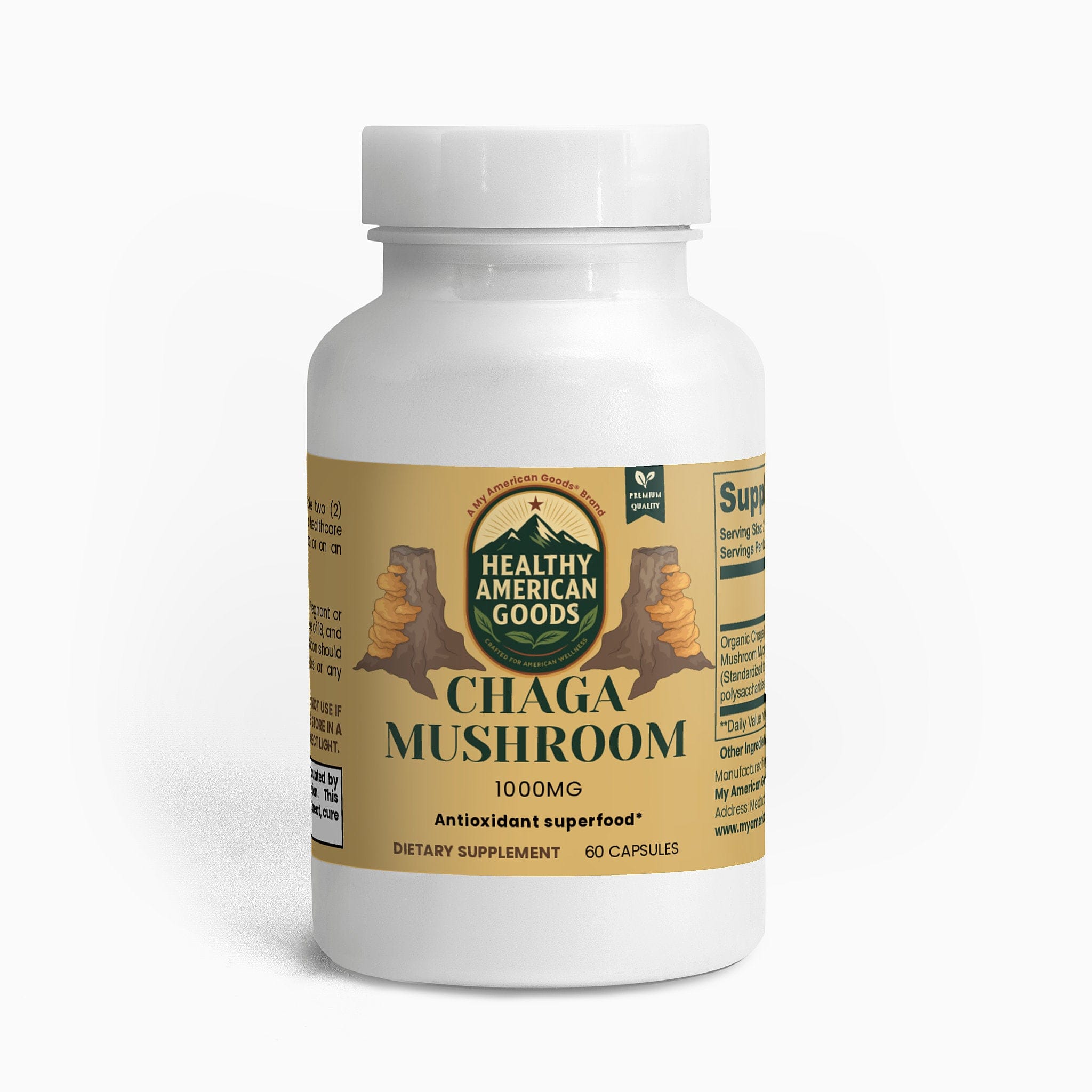 Healthy American Goods™ Mushroom Products Chaga Mushroom