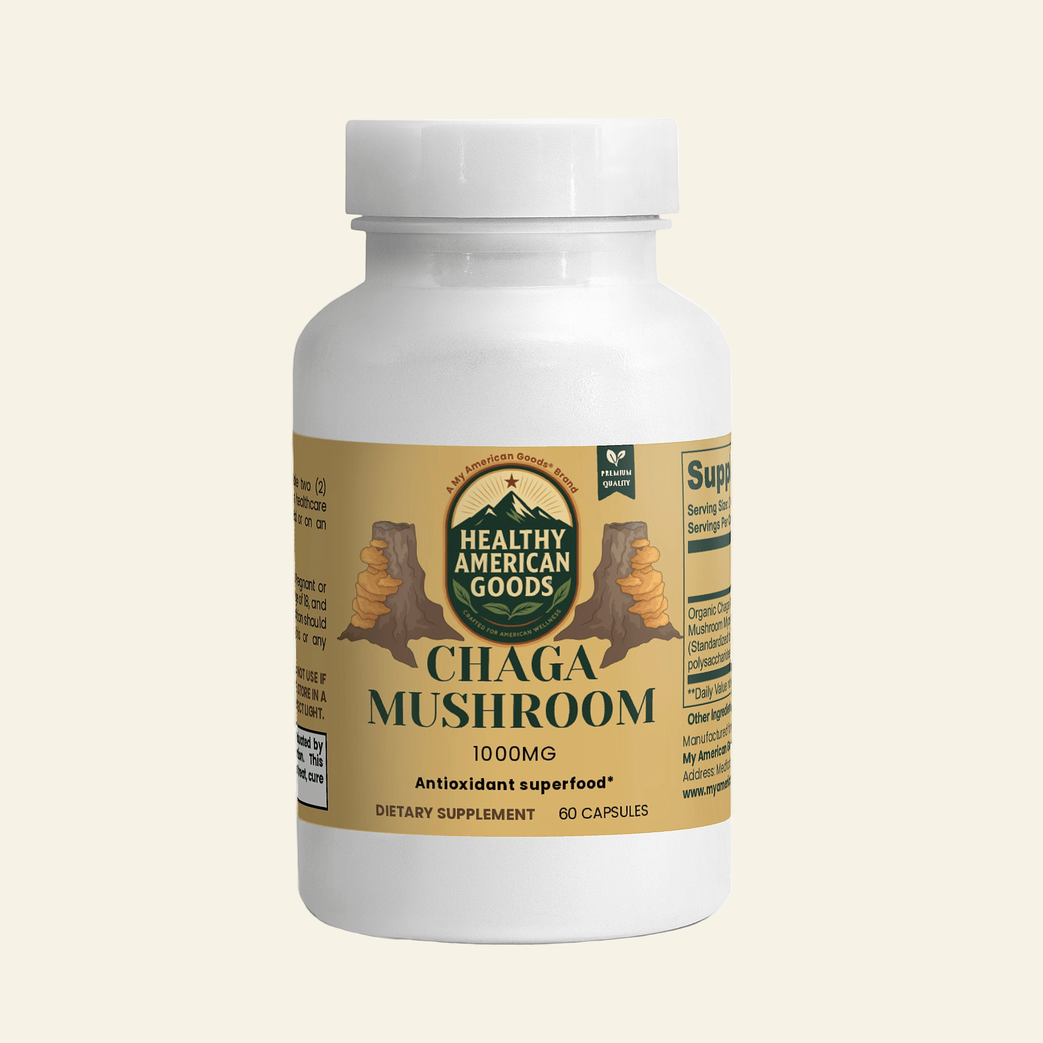Healthy American Goods™ Mushroom Products Chaga Mushroom